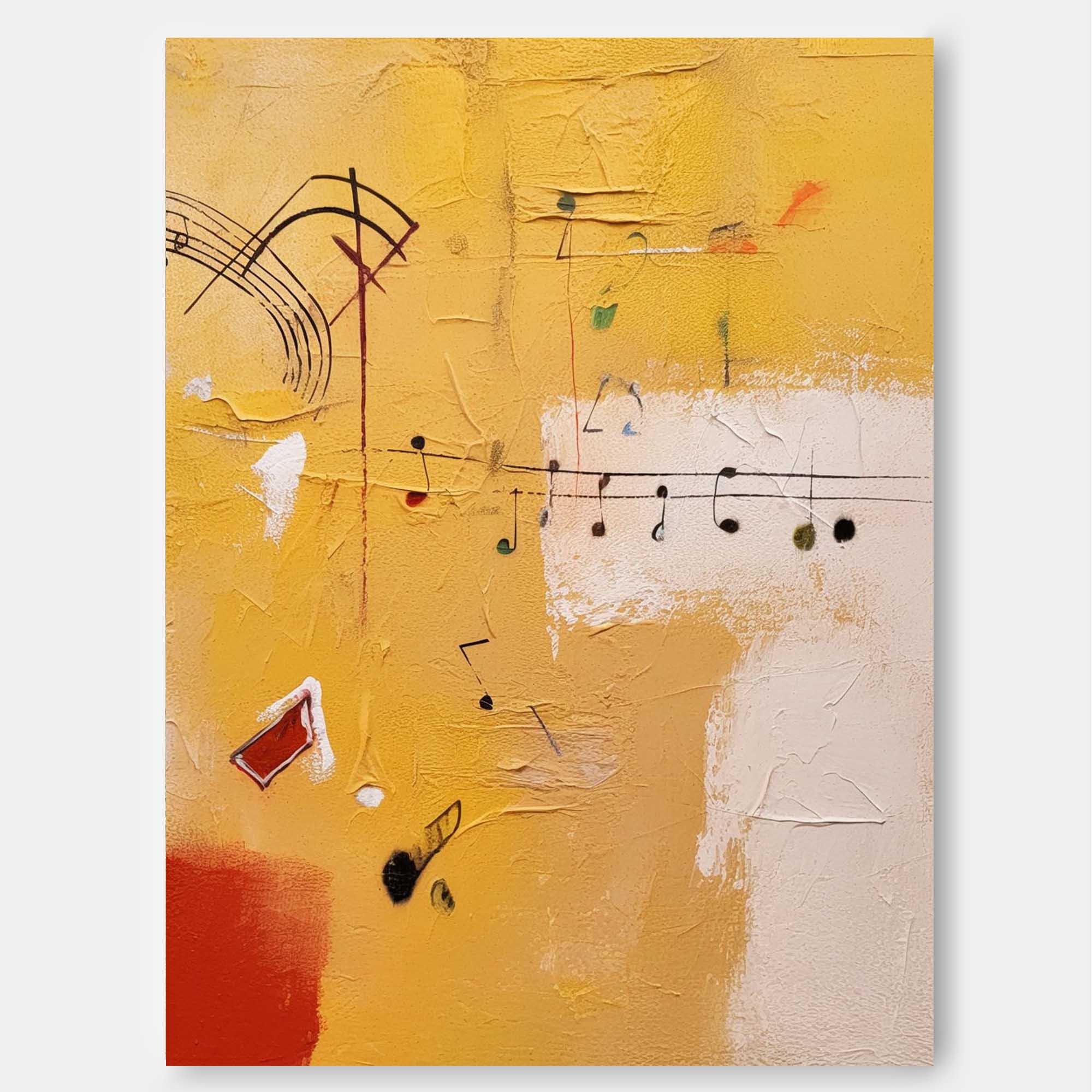 Wallart Melodic Abstract Symphony in Yellow
