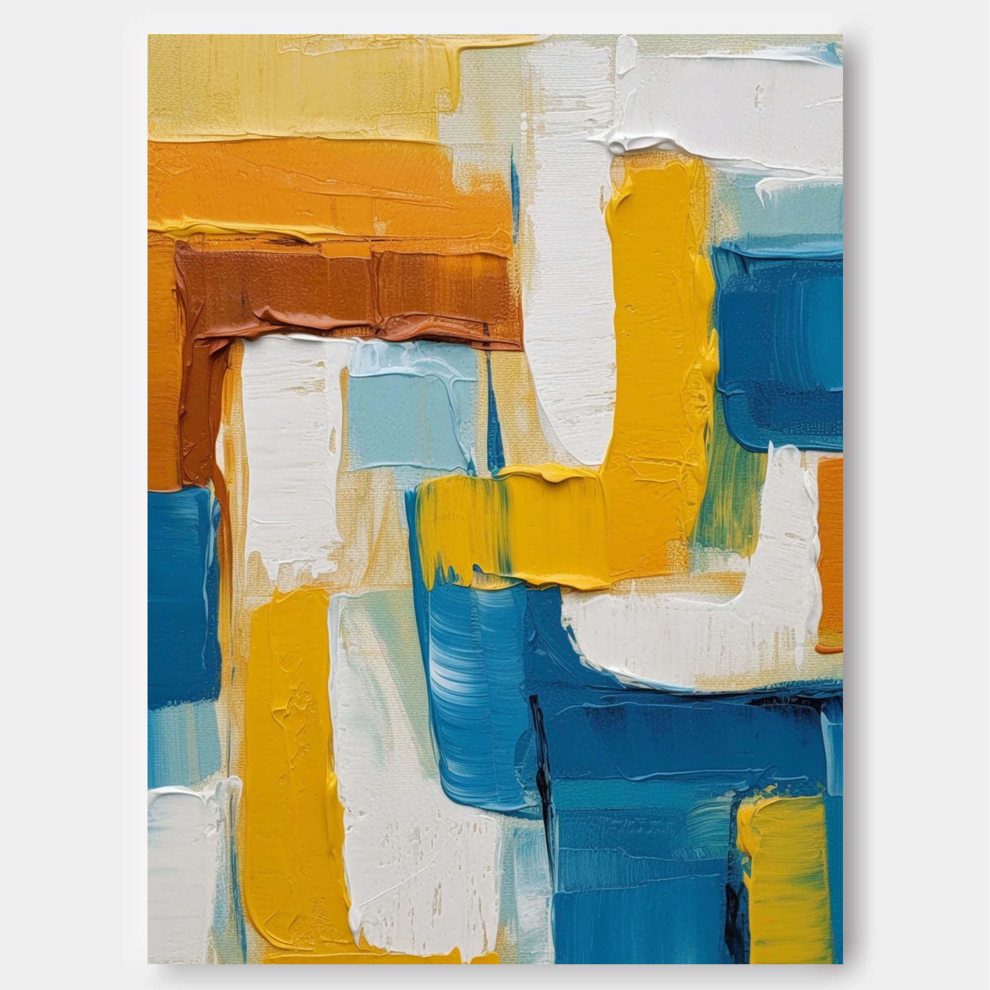 Wallart Layered Harmony in Blue and Gold