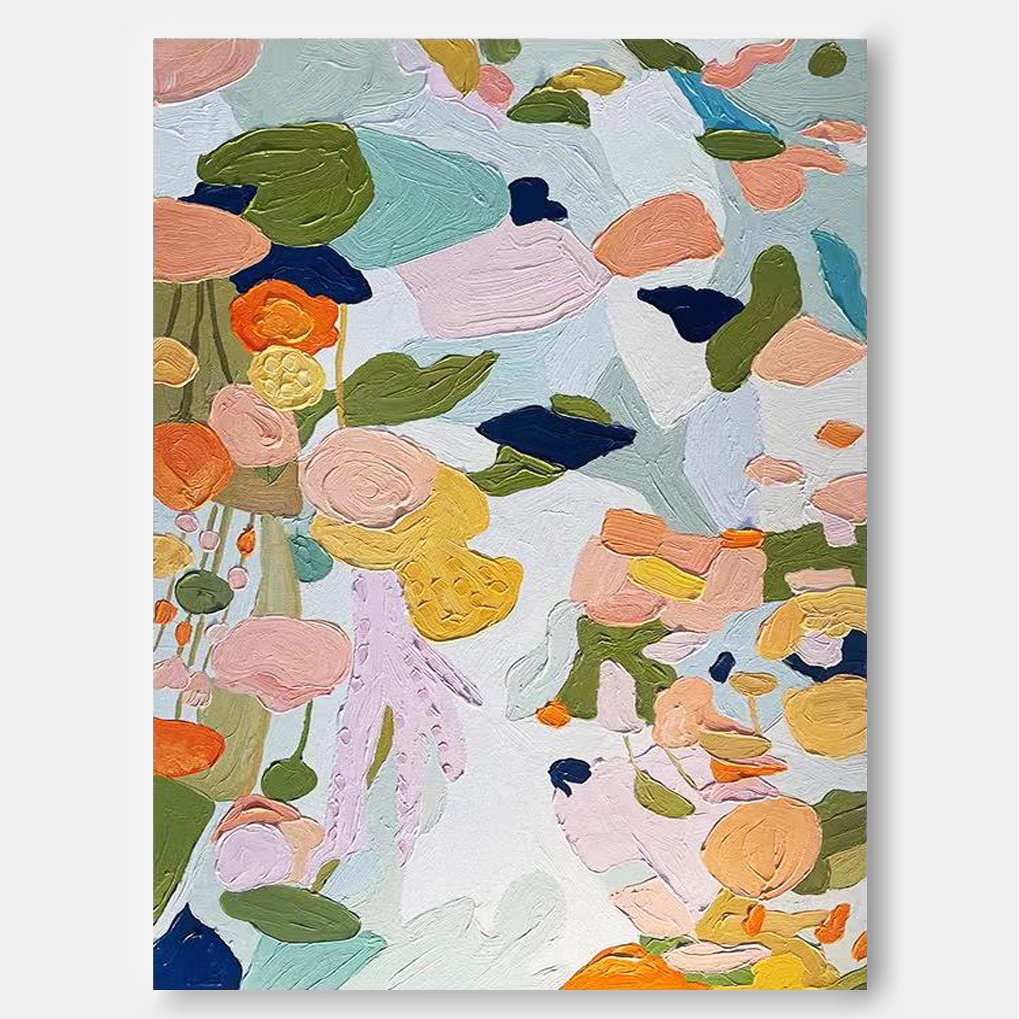 Wallart Colorful Floral Abstract Texture Art
