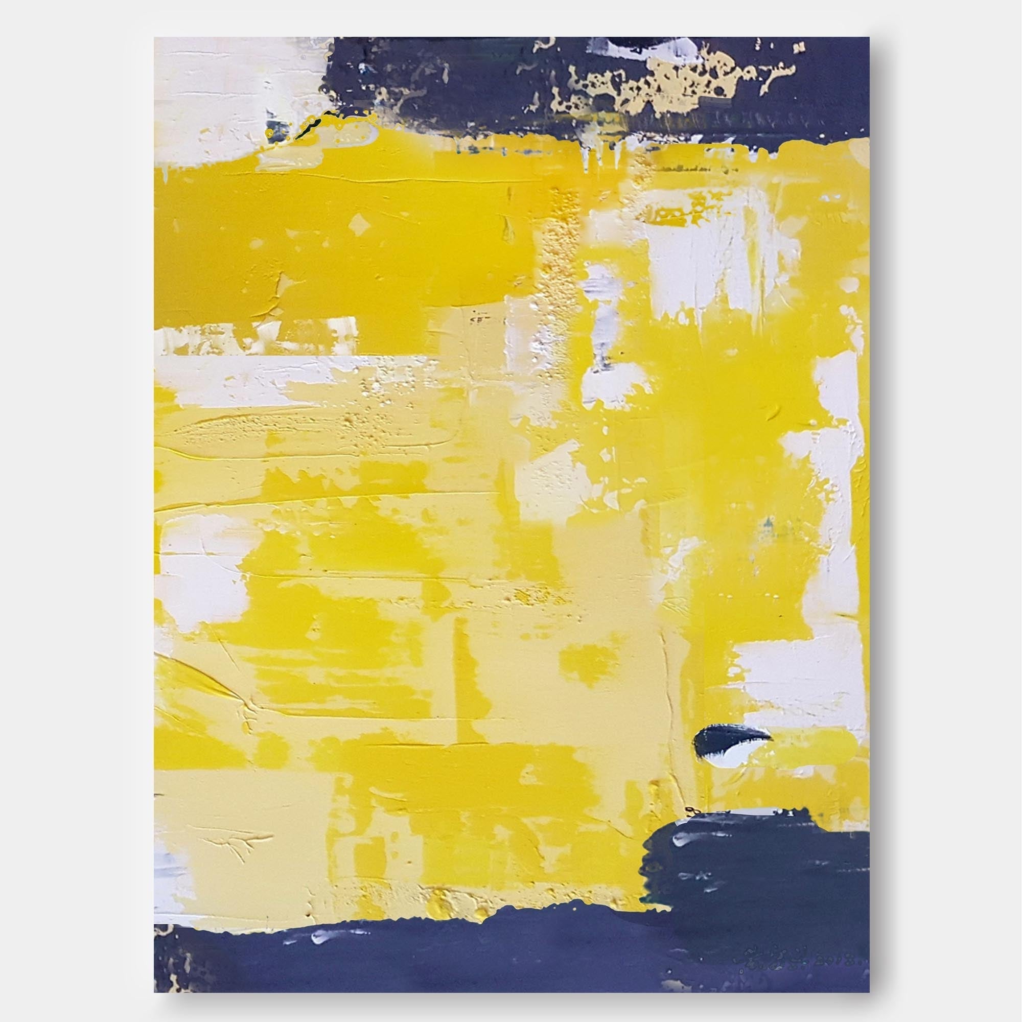 Wallart Sunlit Yellow Abstract Canvas Art
