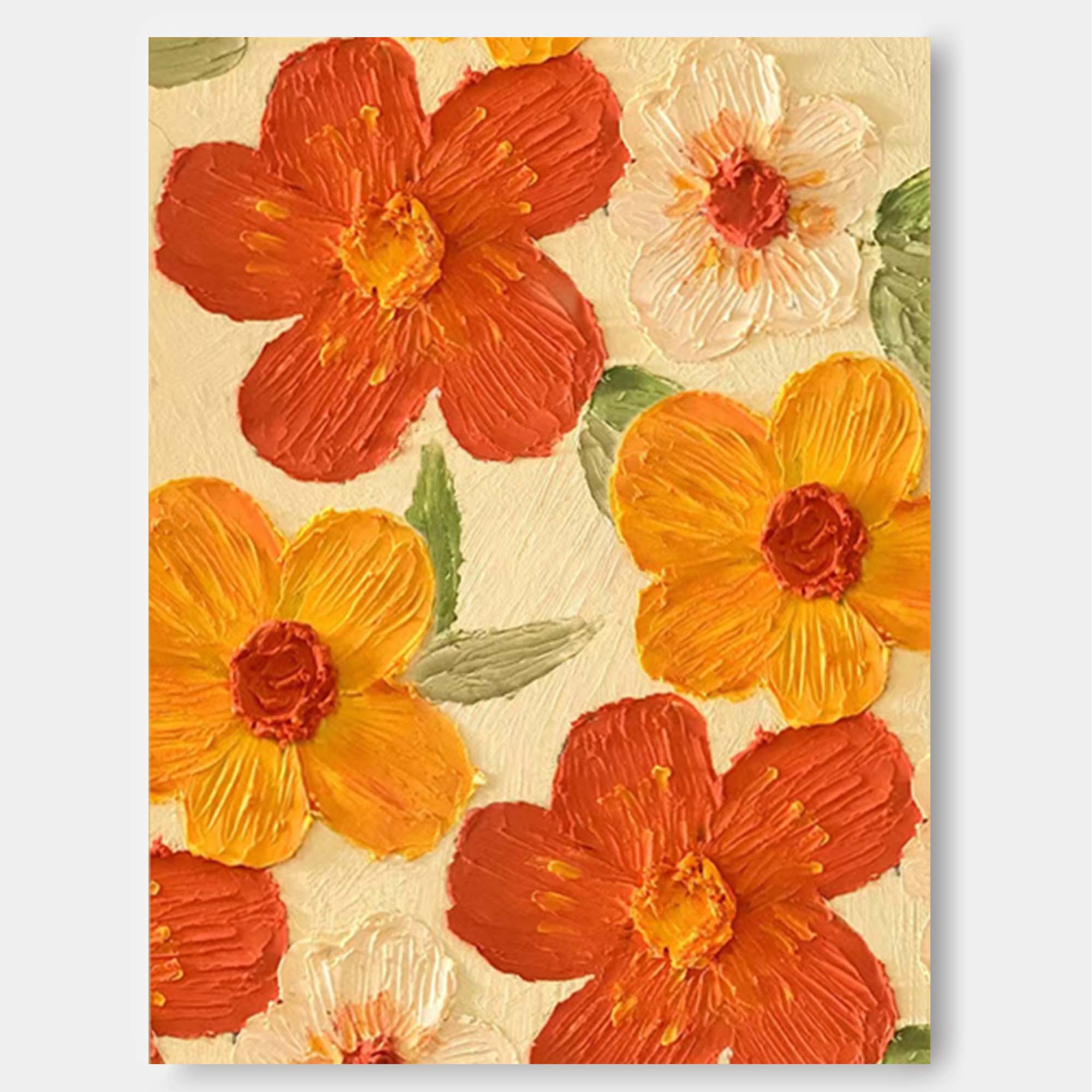 Wallart Vibrant Orange and Yellow Floral Art