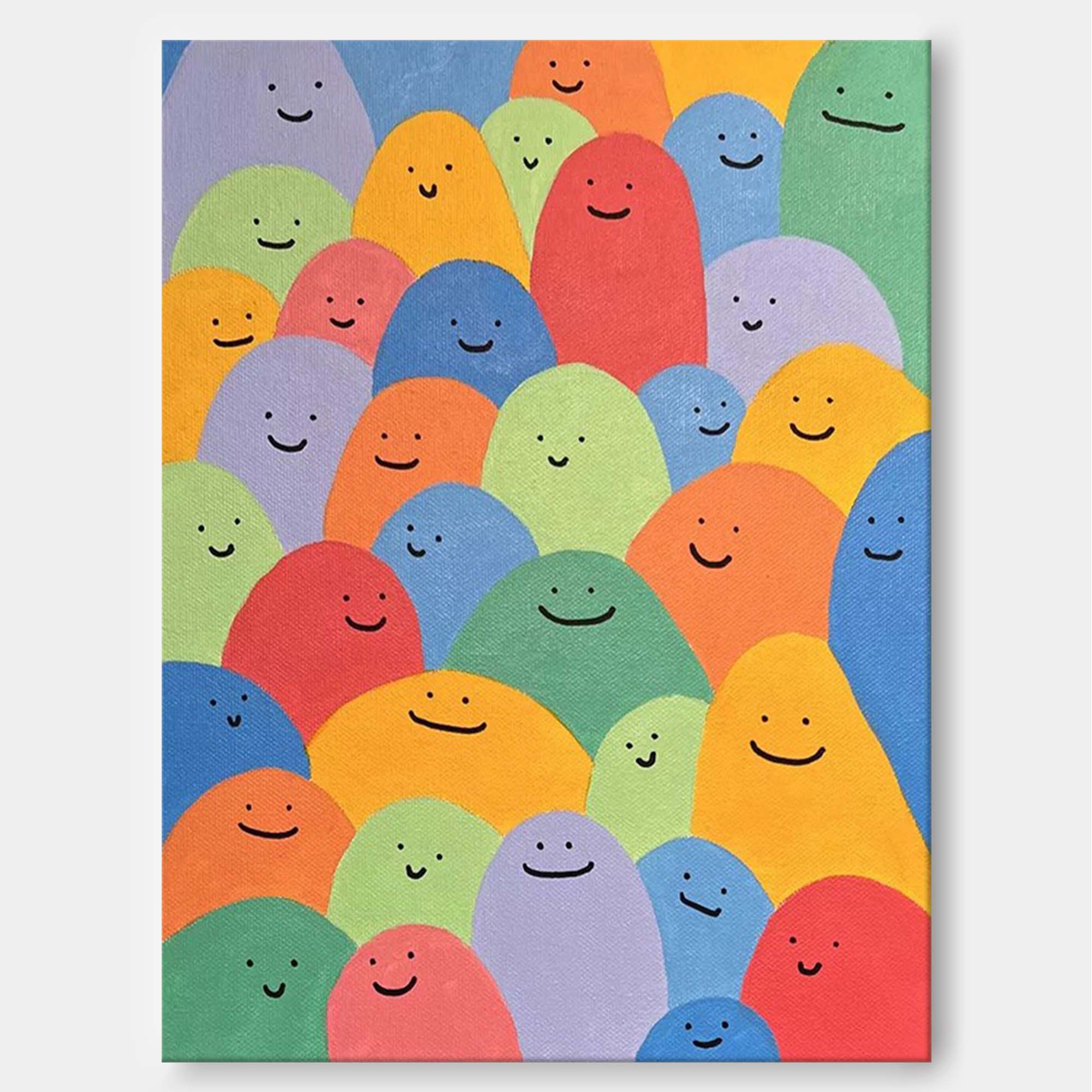 Wallart Happy Faces: Playful Abstract Smiles
