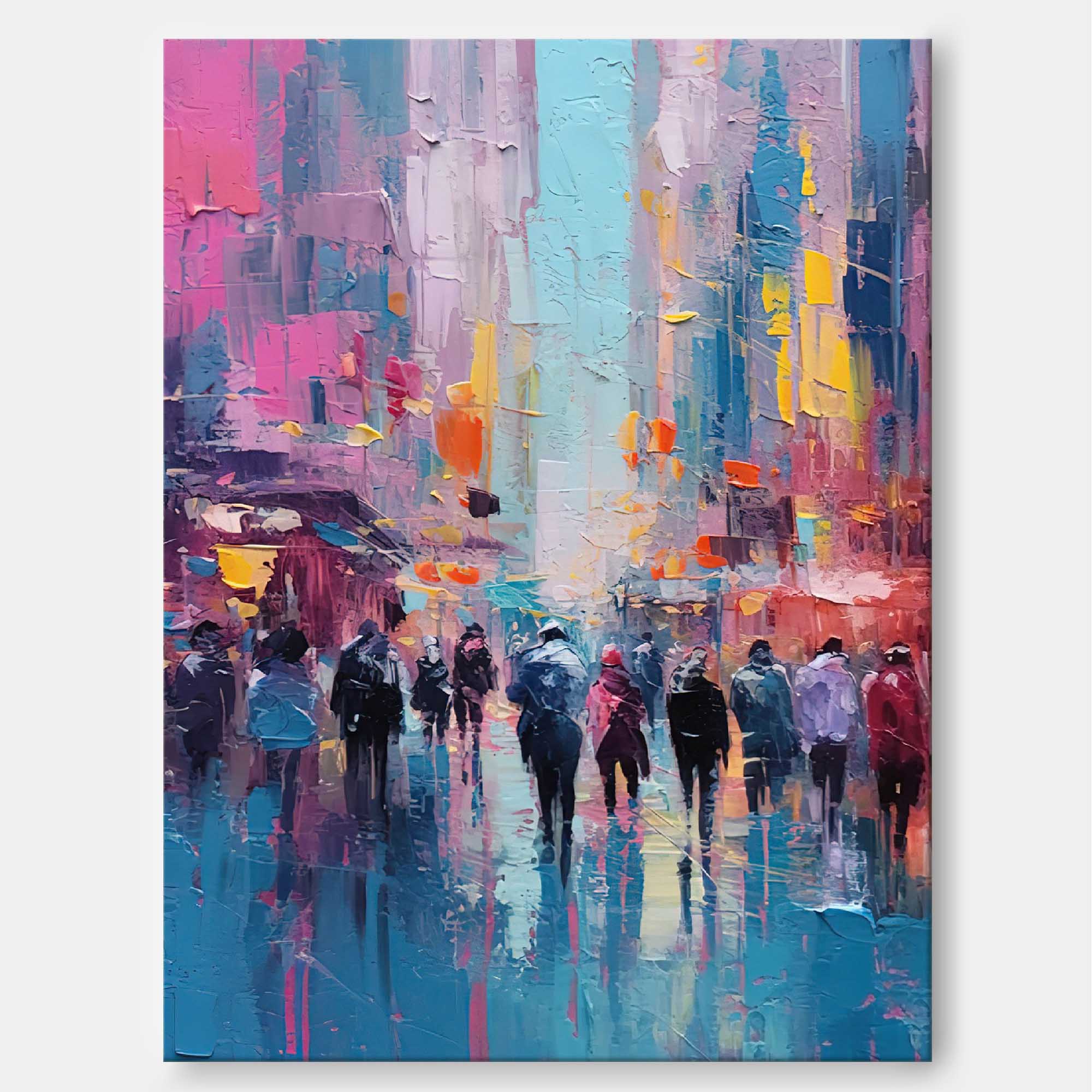 Wallart Evening Stroll Abstract Oil Painting