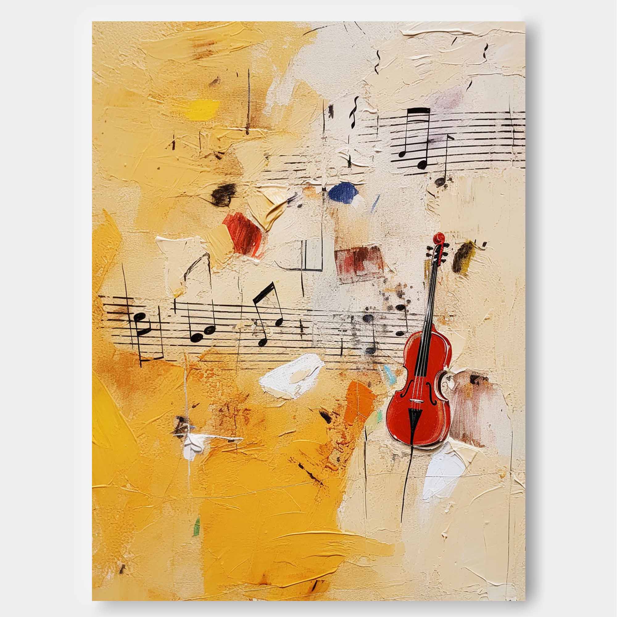 Wallart Violin Melody Abstract Canvas Art