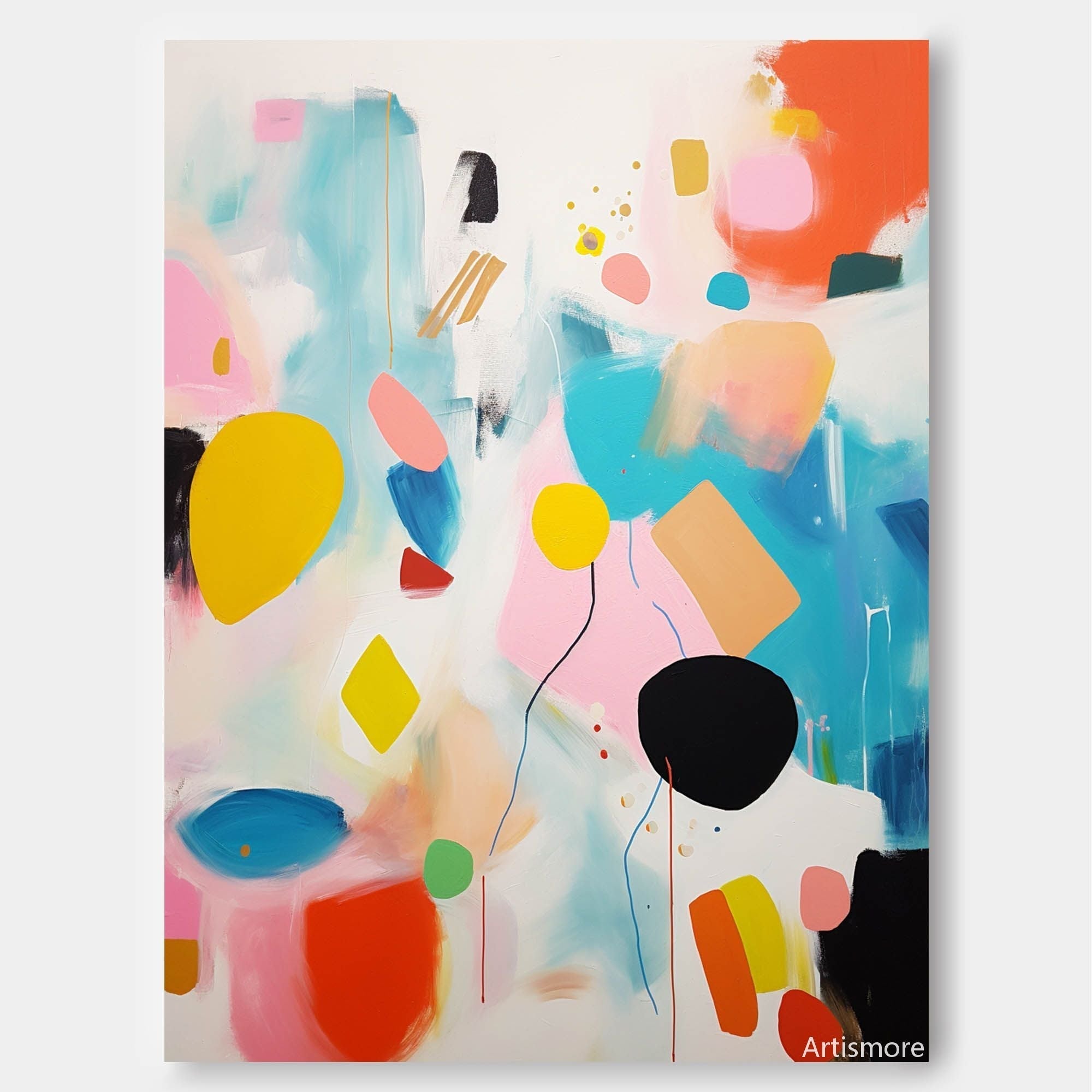 Wallart Playful Geometric Abstract Art