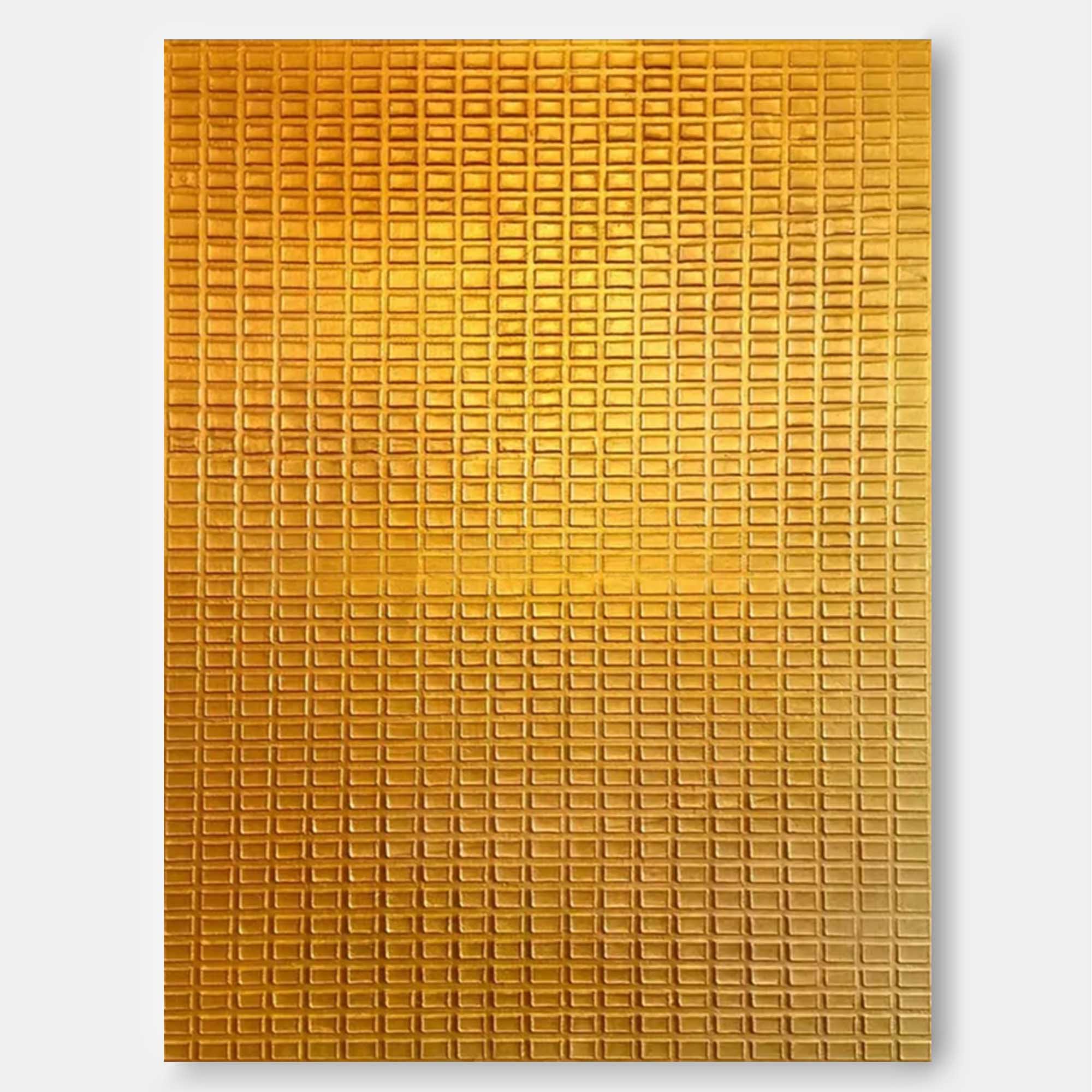 Wallart Golden Geometric Textured Artwork