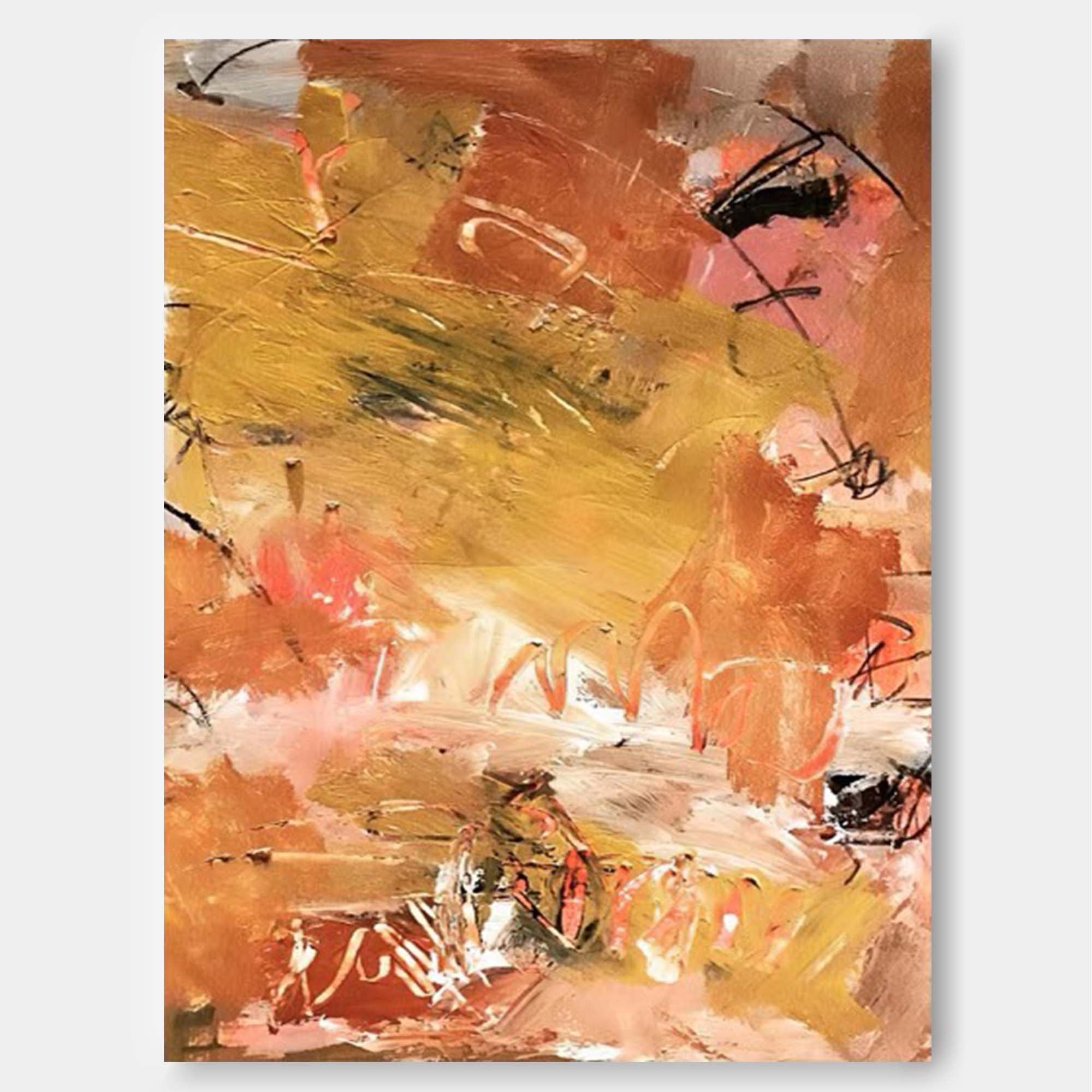 Wallart Earthy Abstract Textured Oil Art