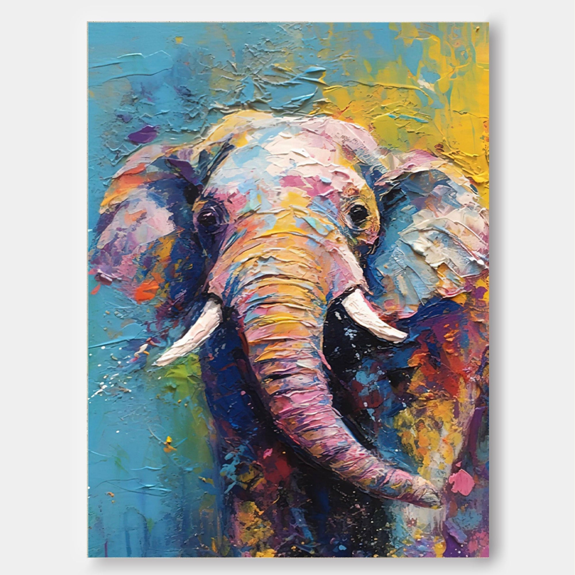 Wallart Whimsical Elephant in Vibrant Hues
