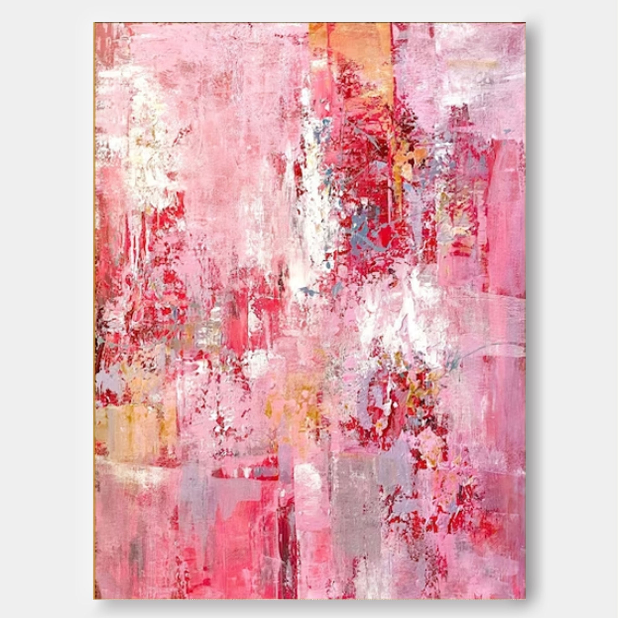 Wallart Pink Abstract Textured Canvas Art