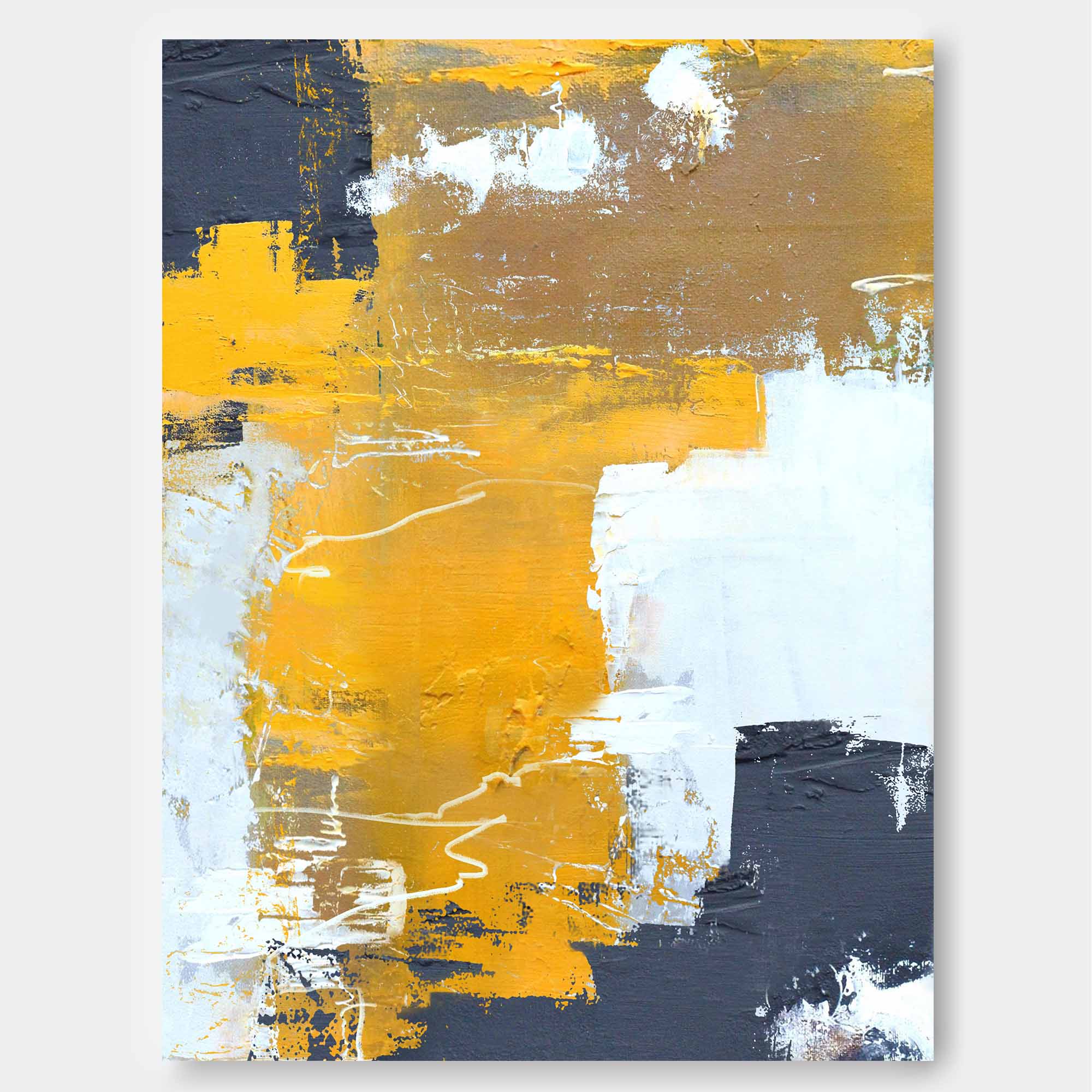 Wallart Golden Beige Abstract Canvas Art