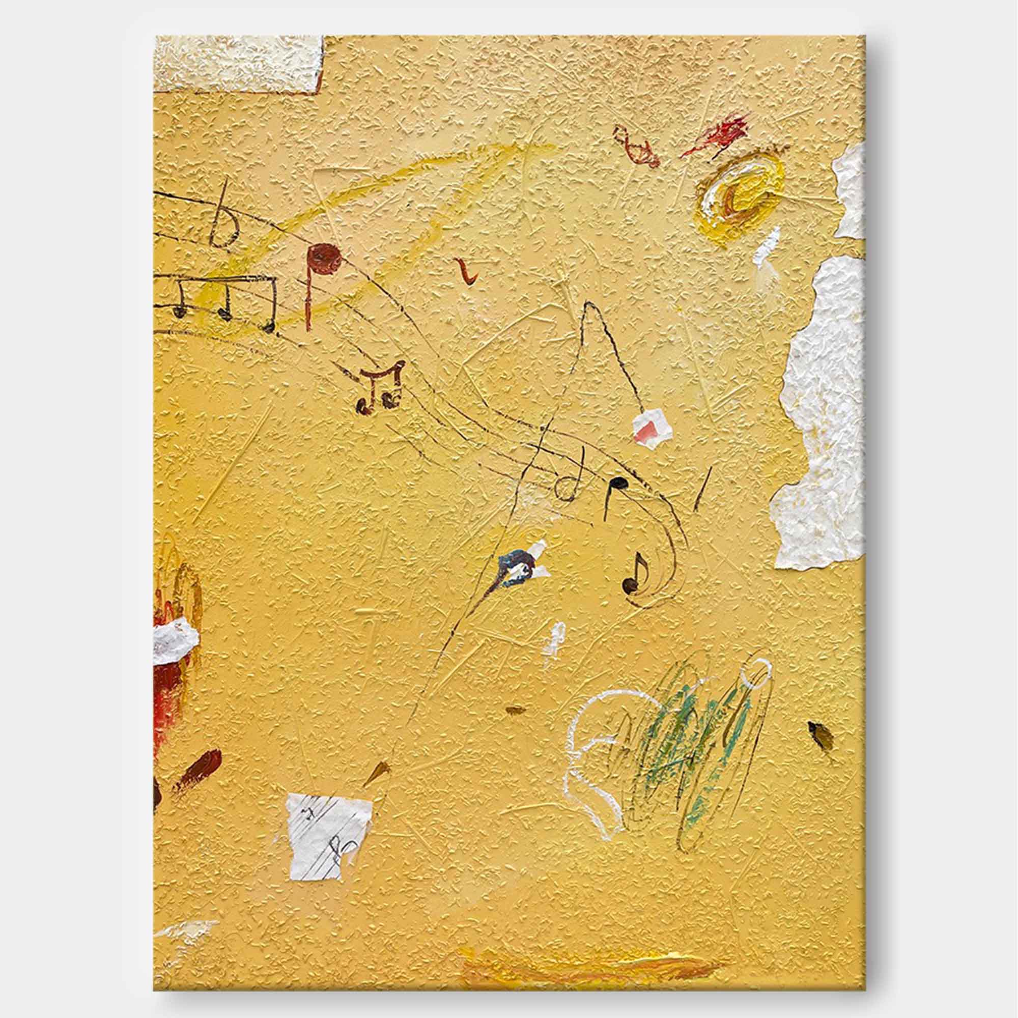 Wallart Musical Notes Abstract Textured Canvas Art