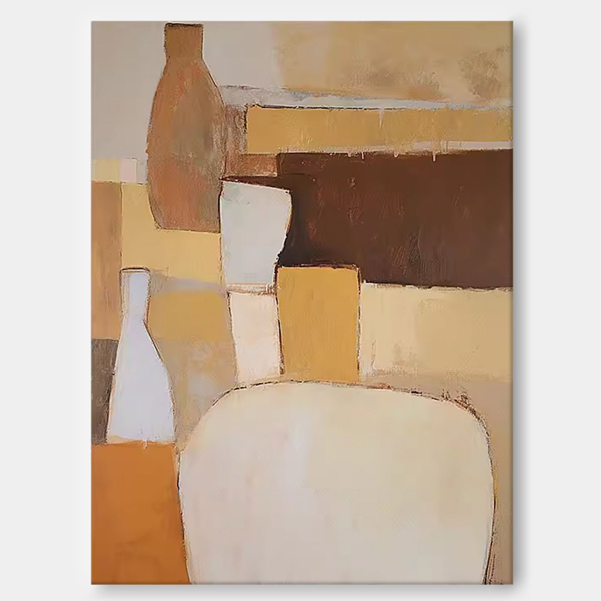Wallart Minimalist Neutral Tones Abstract Oil Painting