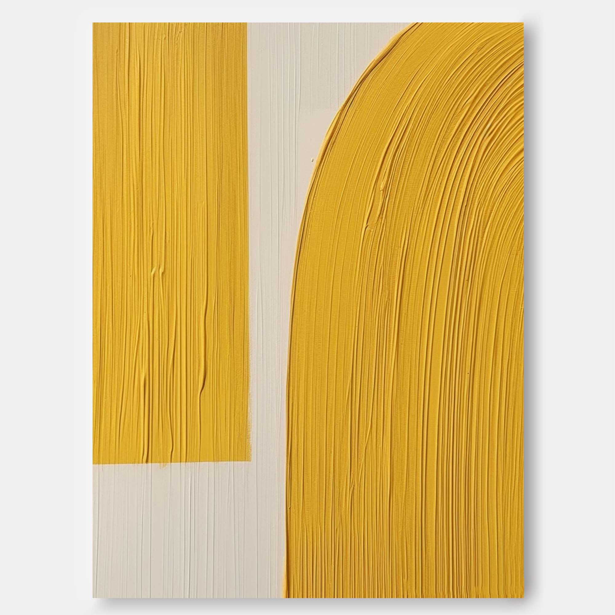 Wallart Minimalist Yellow Arc Abstract Art