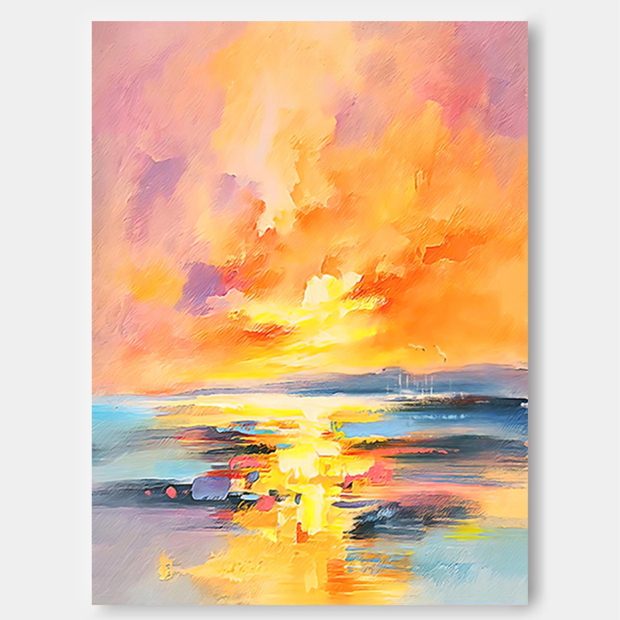 Wallart Vibrant Sunset Abstract Landscape