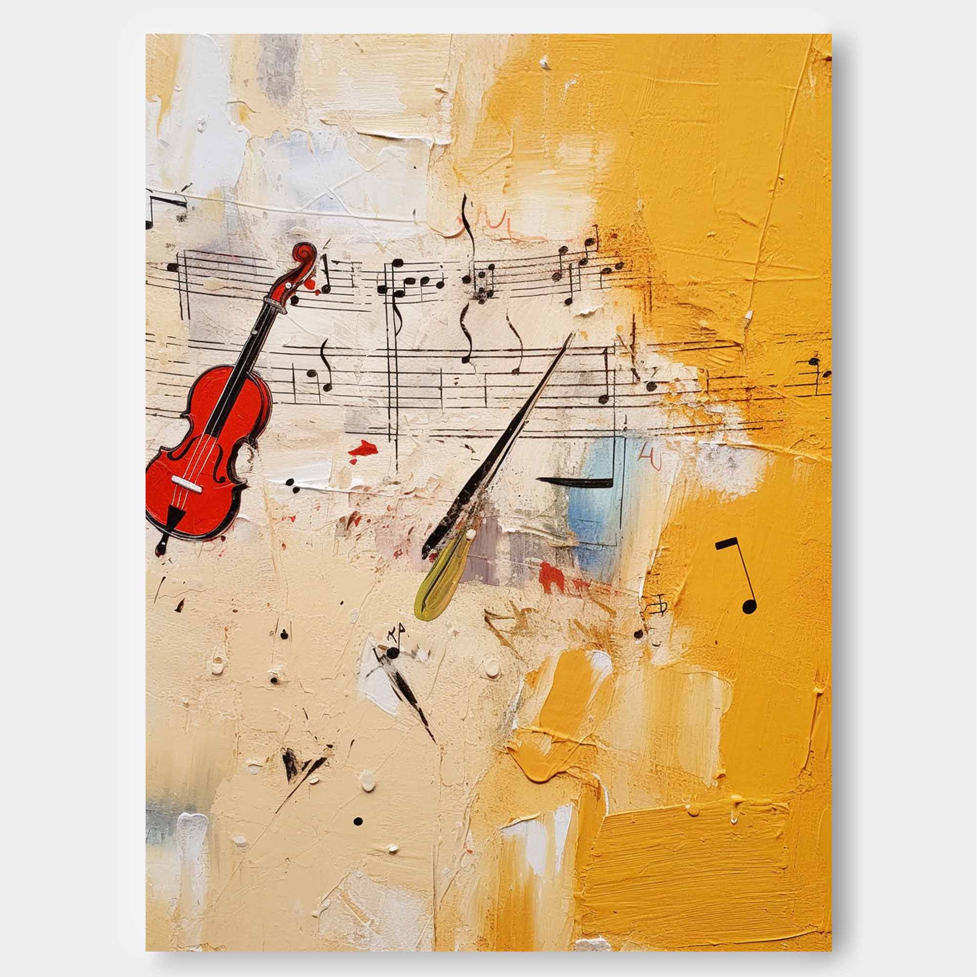Wallart Violin & Melody Abstract Canvas
