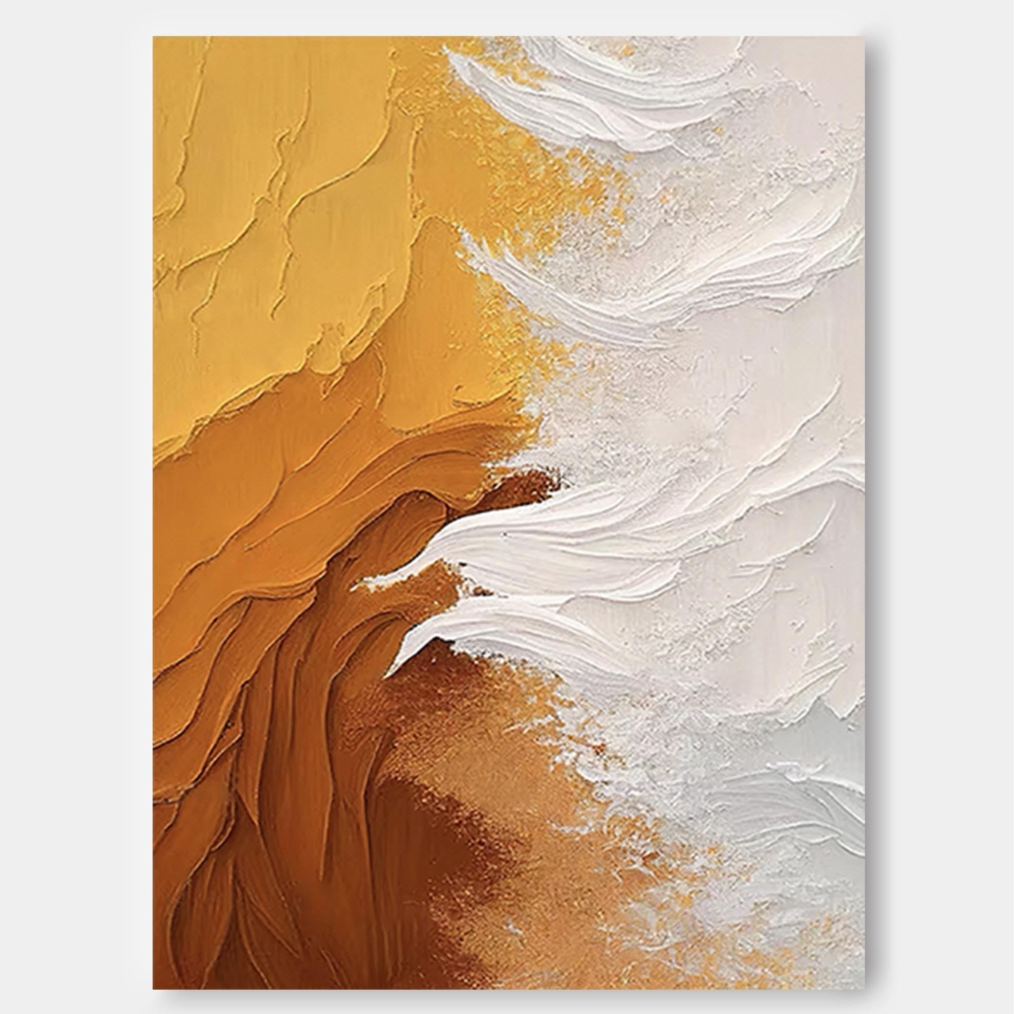 Wallart Golden Earth Textured Abstract Art