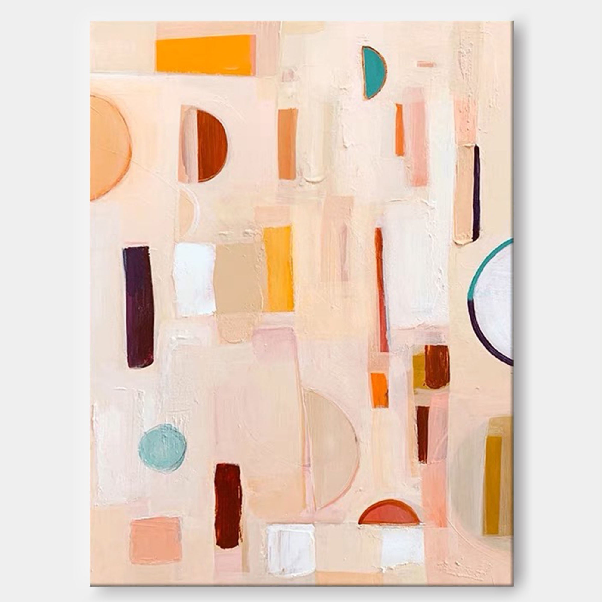 Wallart Pastel Geometry: Subtle Shapes in Motion