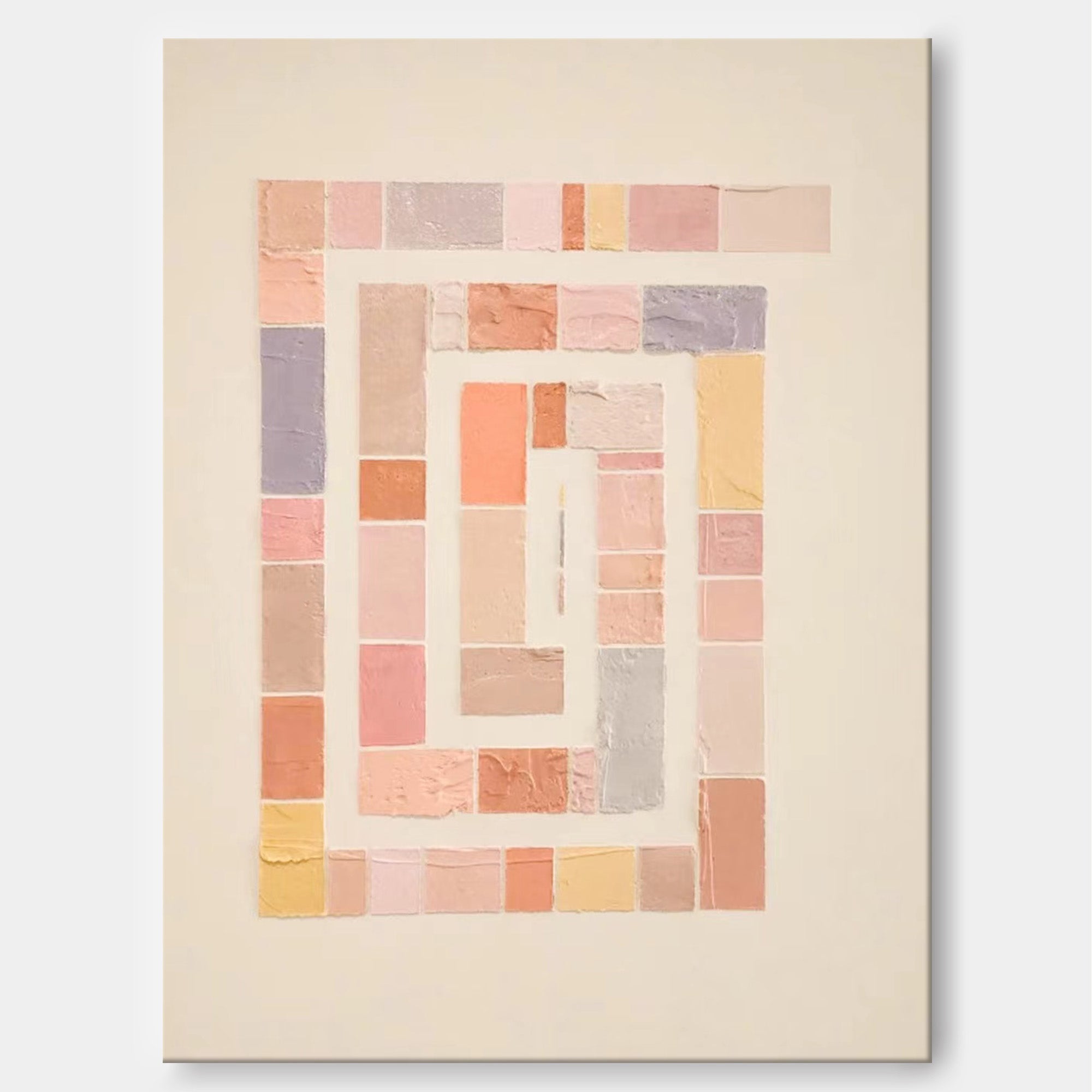 Wallart Soft Spiral: Pastel Geometric Harmony