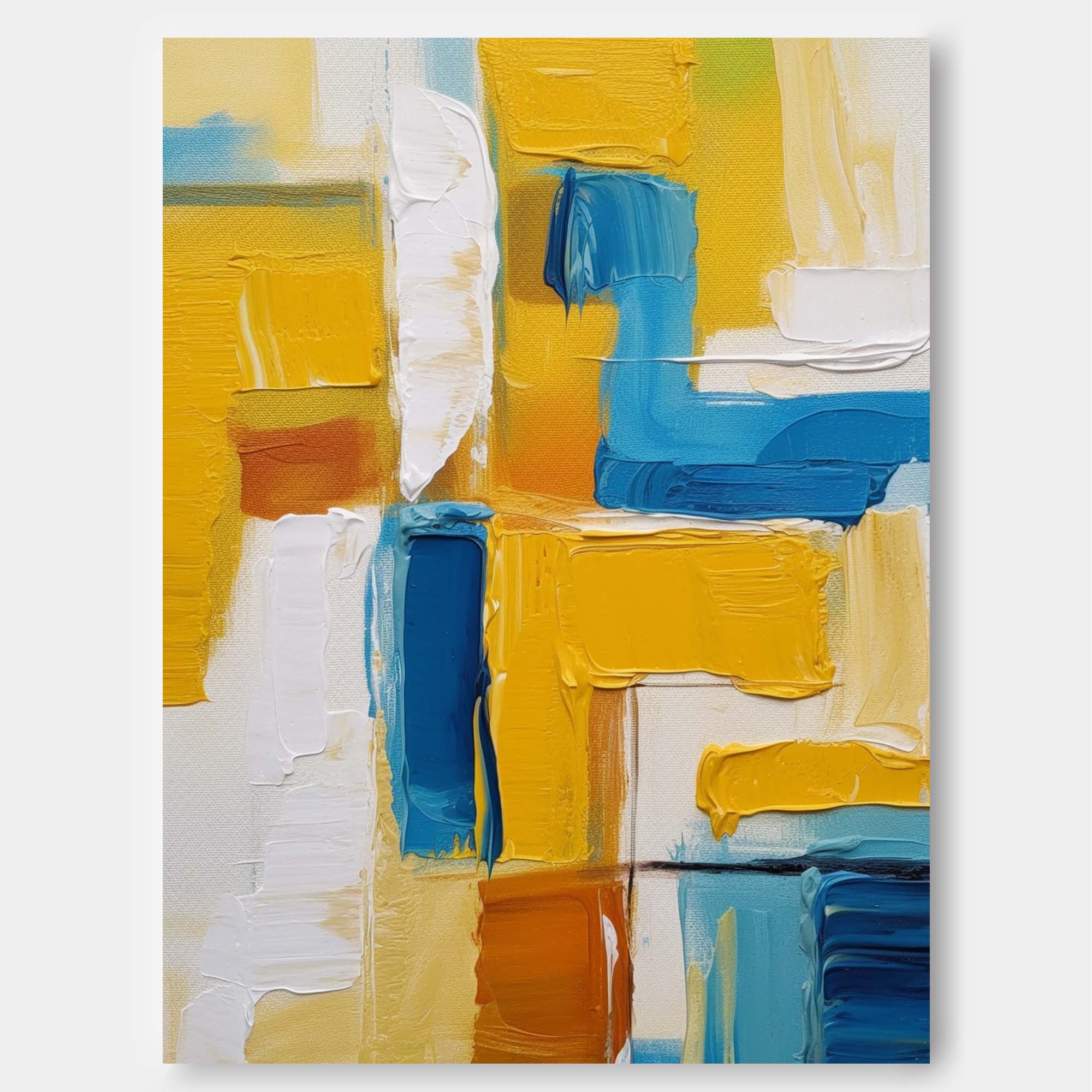 Wallart Sunlit Geometry in Blue and Gold