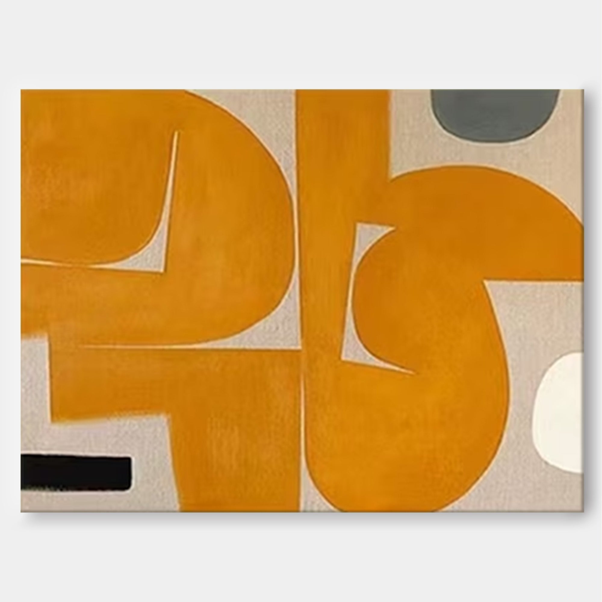 Wallart Golden Curves: Mid-Century Abstract Harmony