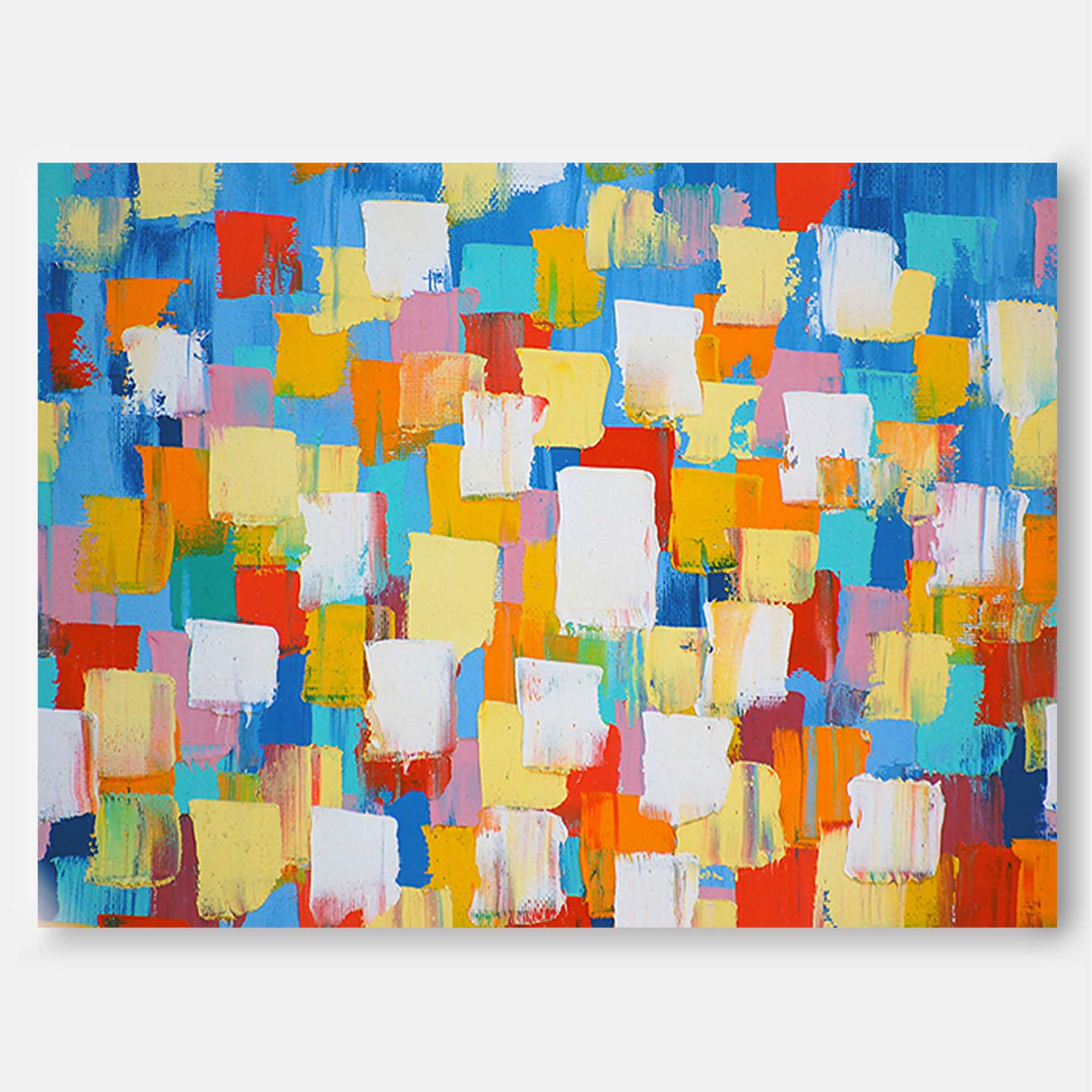 Wallart Bold Color Blocks Textured Abstract Art