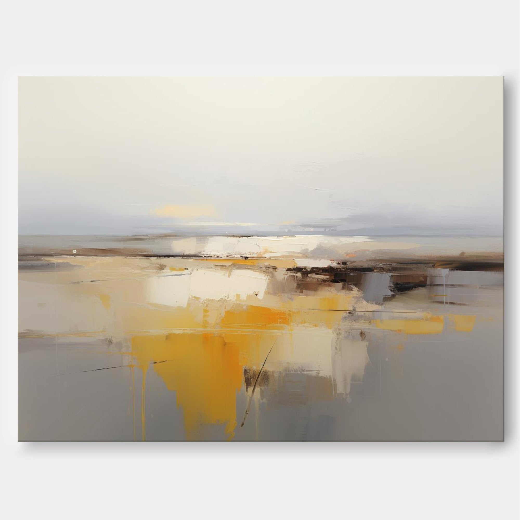 Wallart Golden Horizon Abstract Landscape