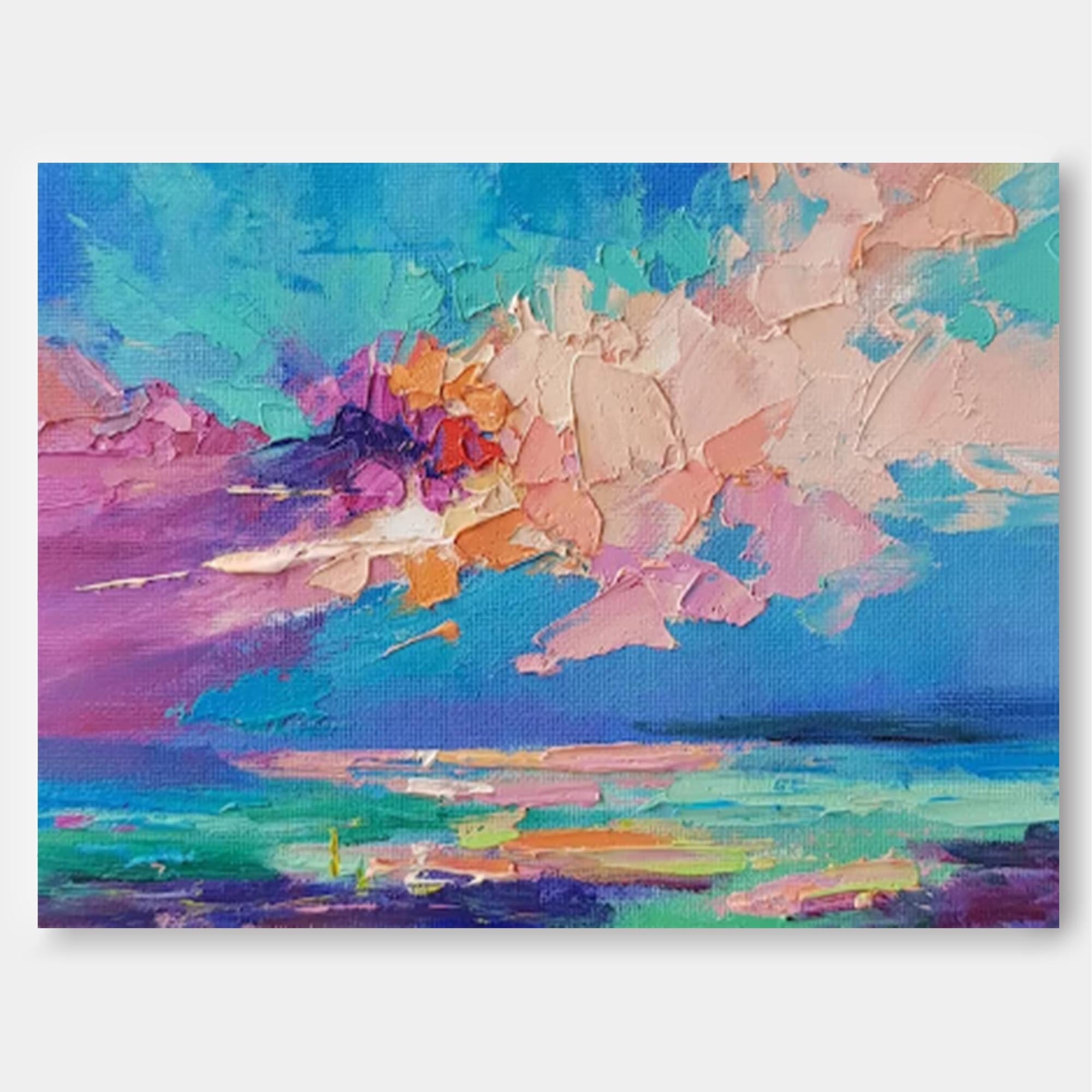 Wallart Vibrant Abstract Sky and Sea Art