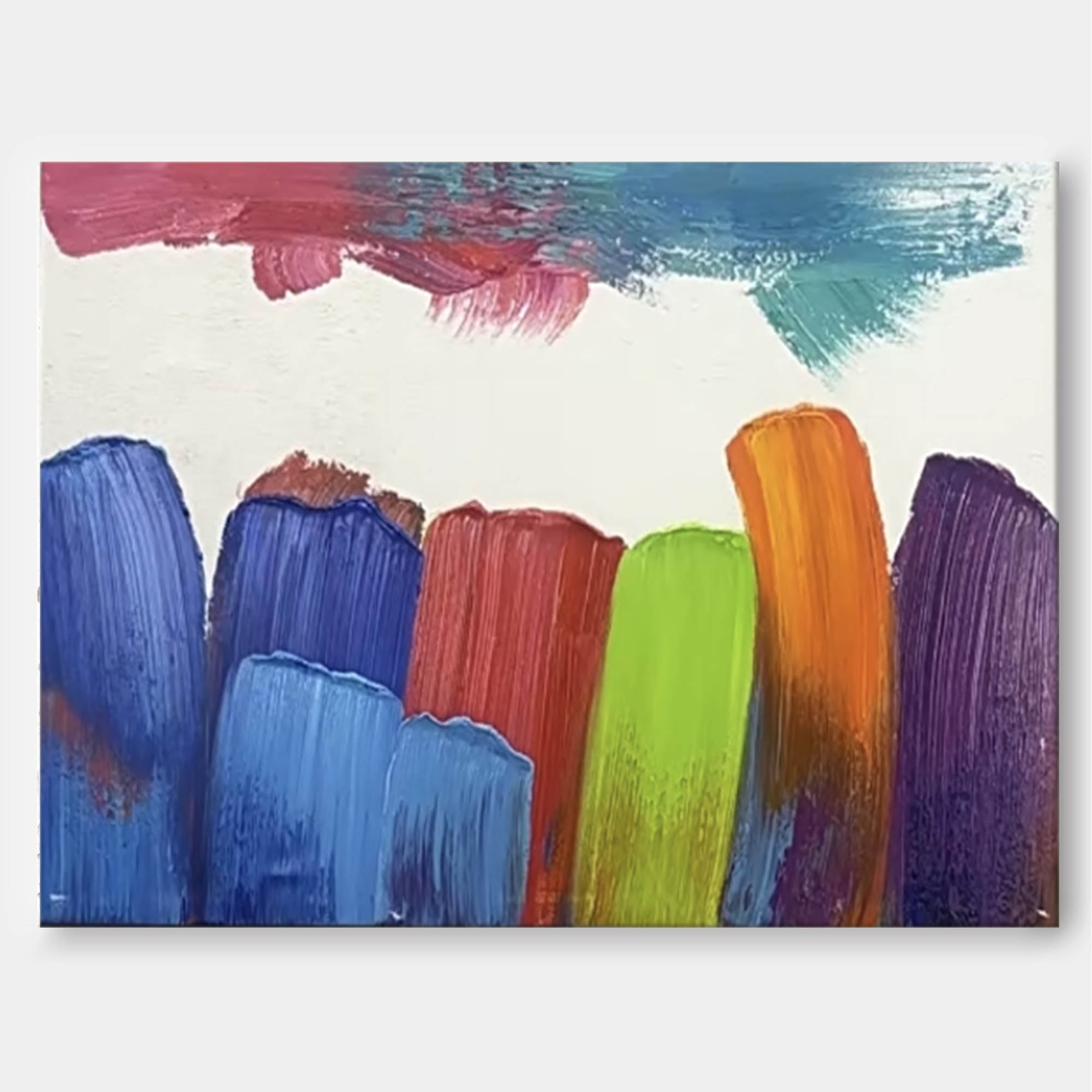 Wallart Bold Color Strokes Abstract Canvas Art
