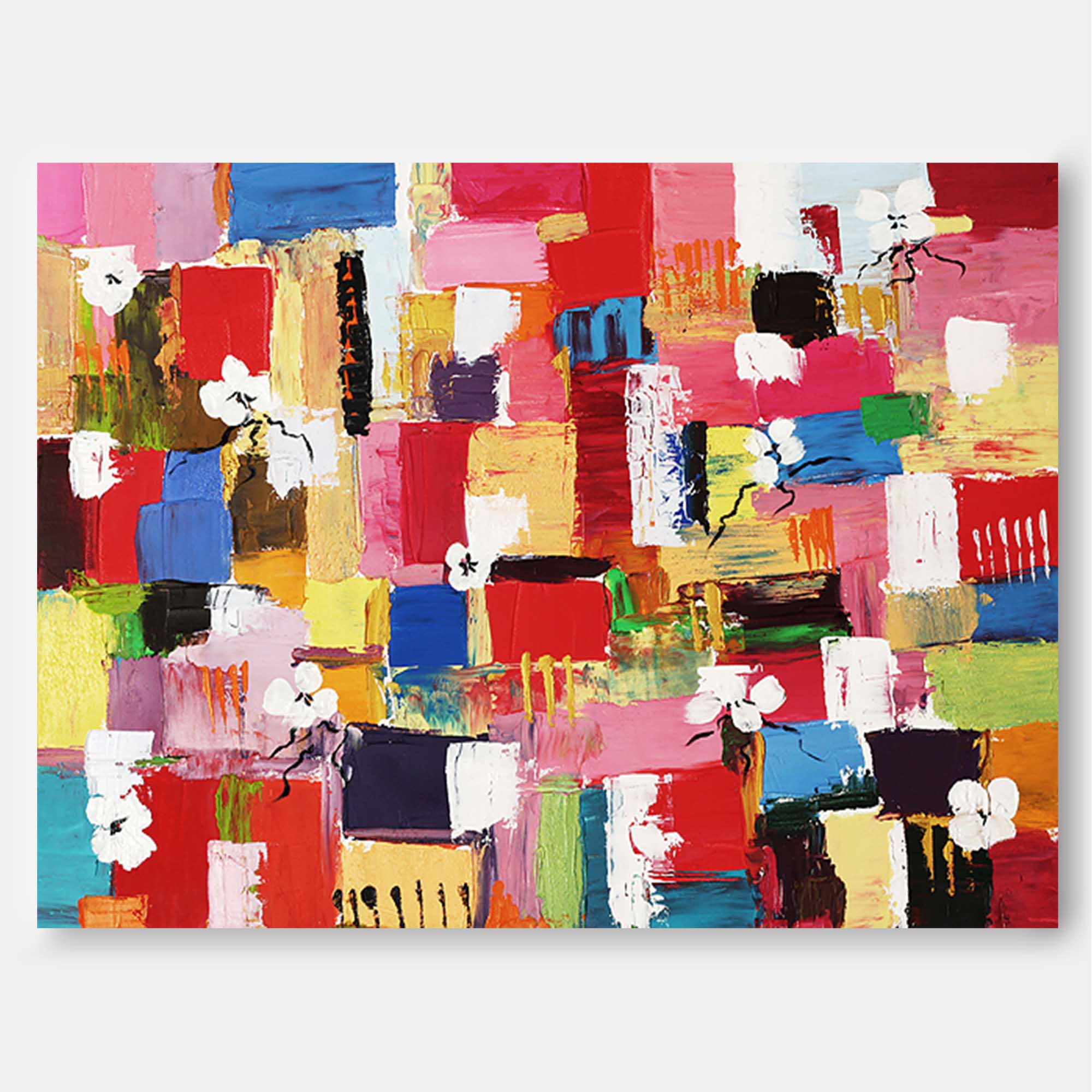 Wallart Floral Harmony Vibrant Abstract Art