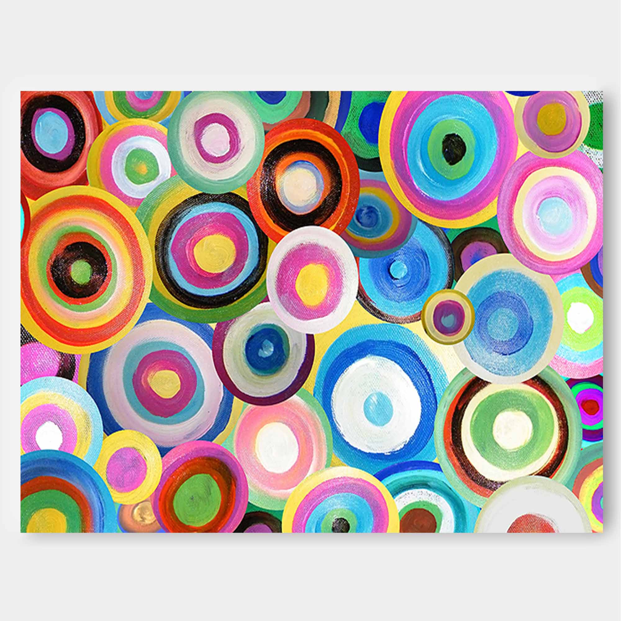 Wallart Colorful Circles Textured Abstract Art
