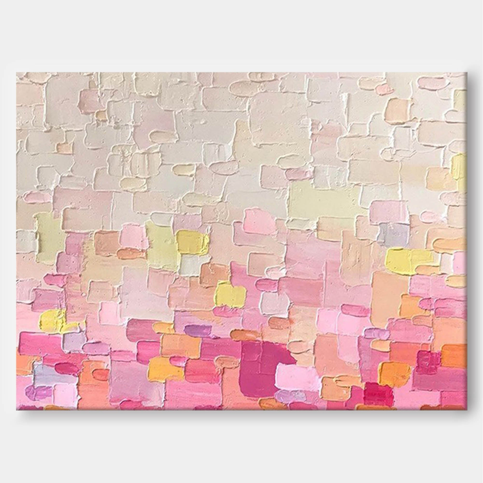 Wallart Soft Pastel Color Block Textured Canvas Art