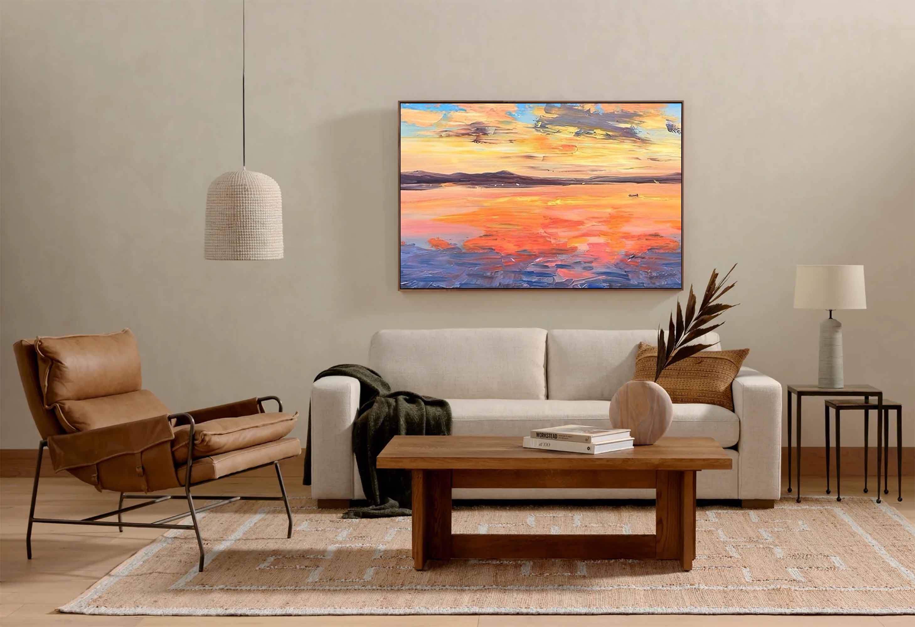 Wallart Sunset Glow Abstract Landscape Art