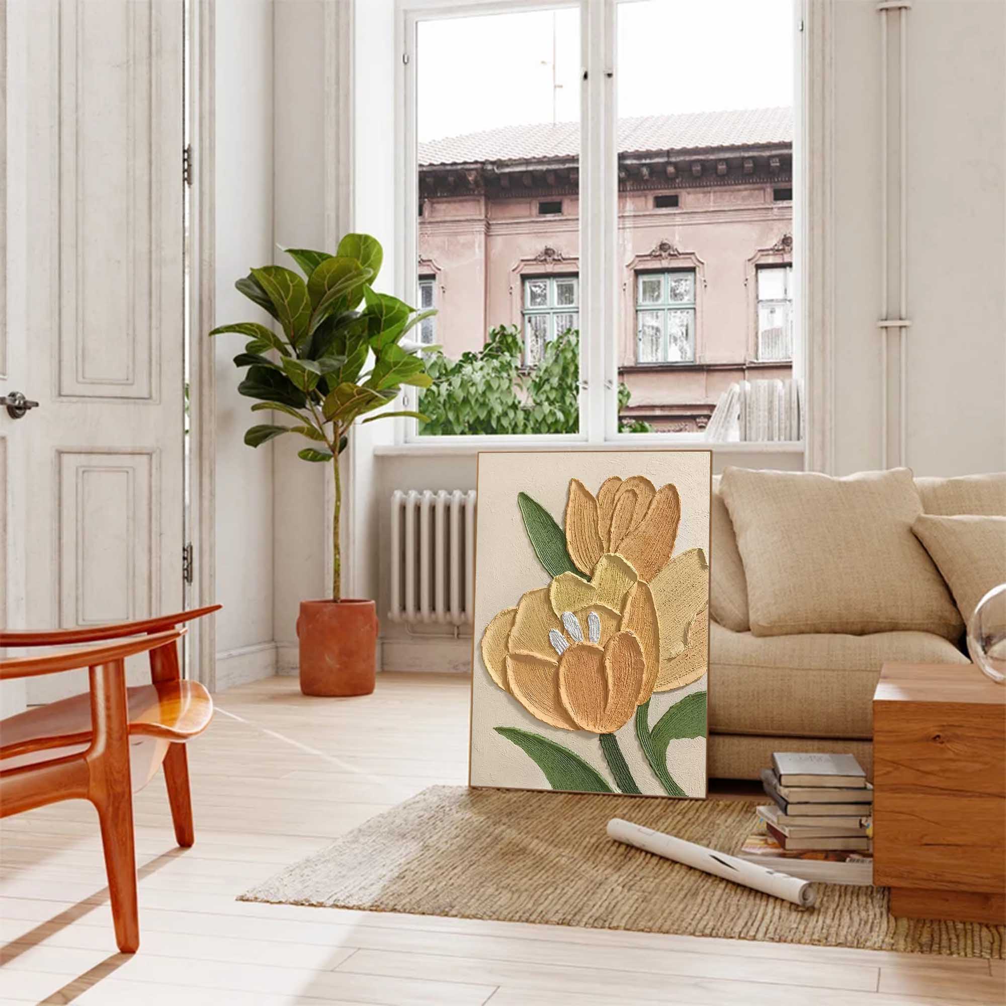 Wallart Textured Floral Canvas Art