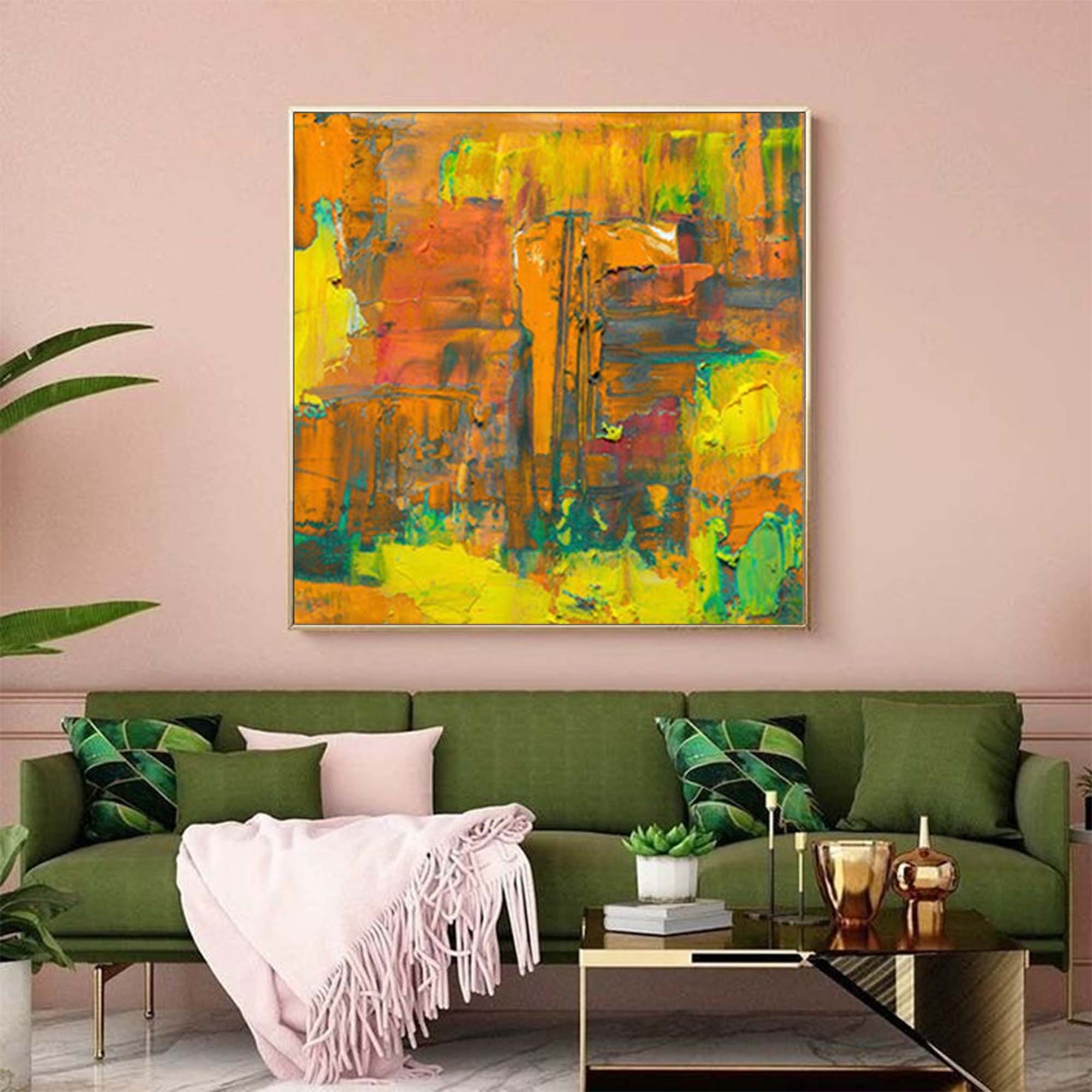 Wallart Vibrant Abstract Textured Canvas