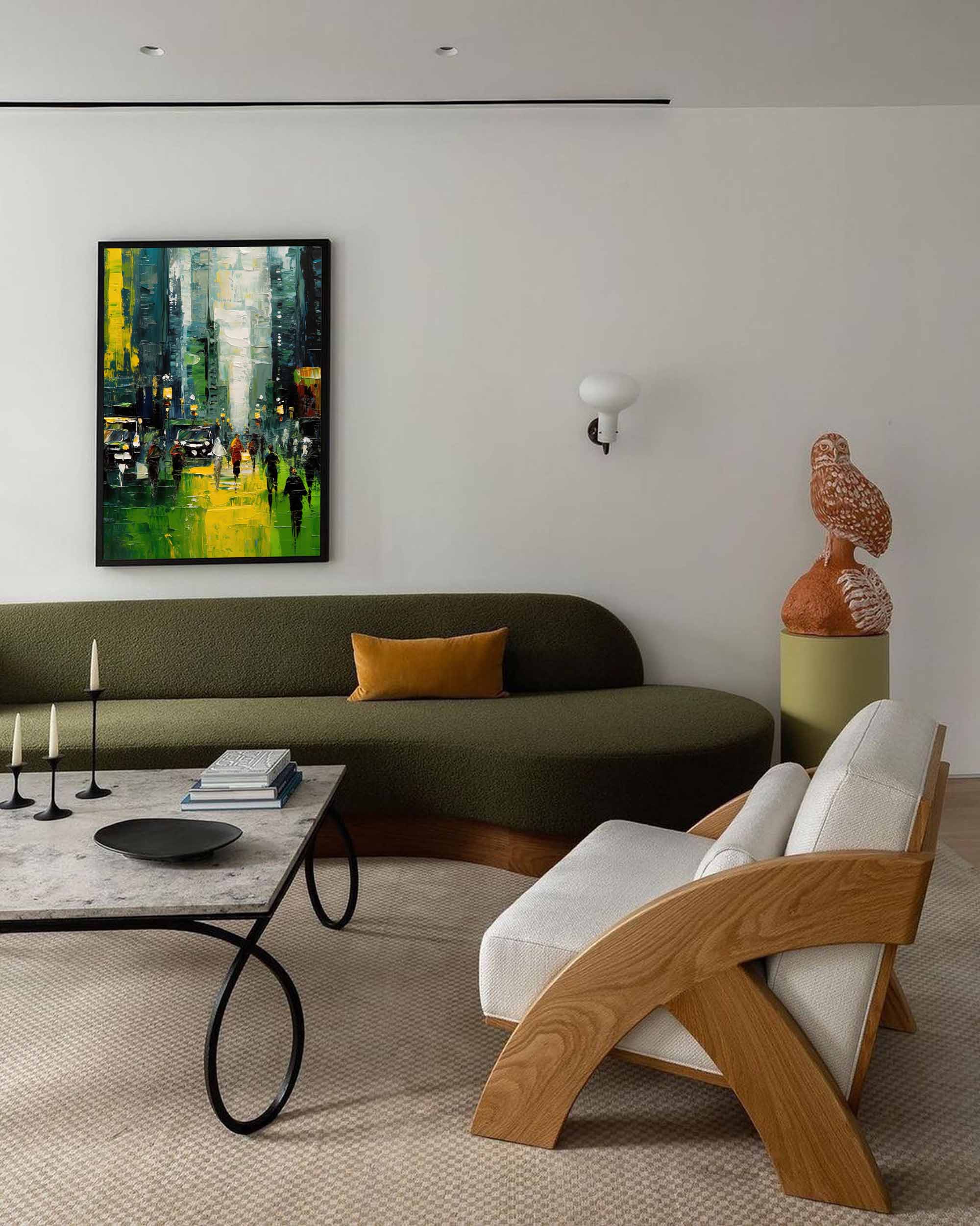Wallart Urban Evening Walk Oil Painting