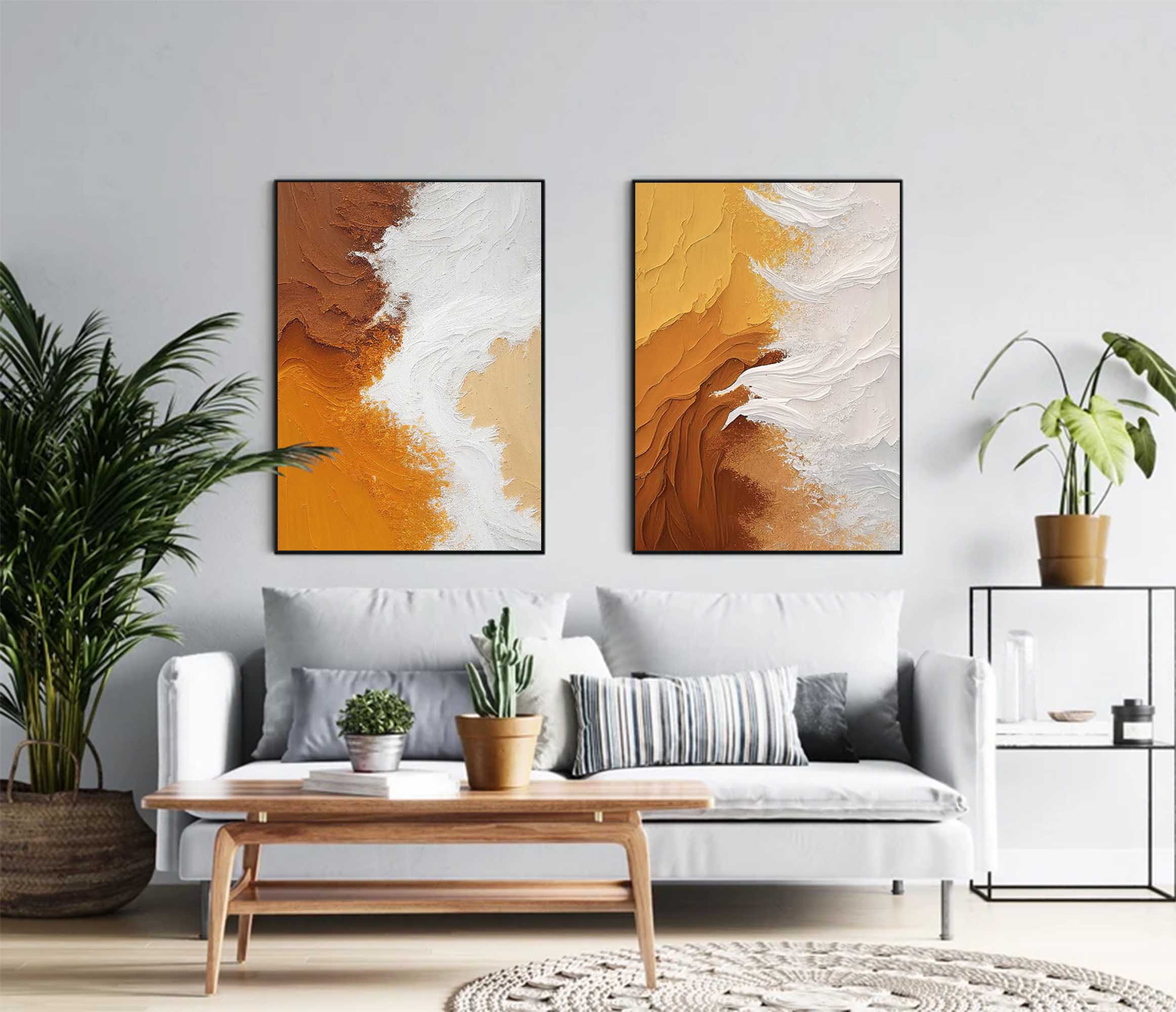 Wallart Earth Tones Textured Art Set