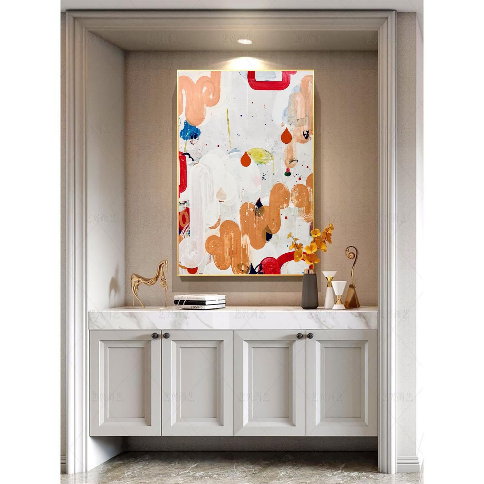 Wallart Playful Abstract Shapes Canvas Art