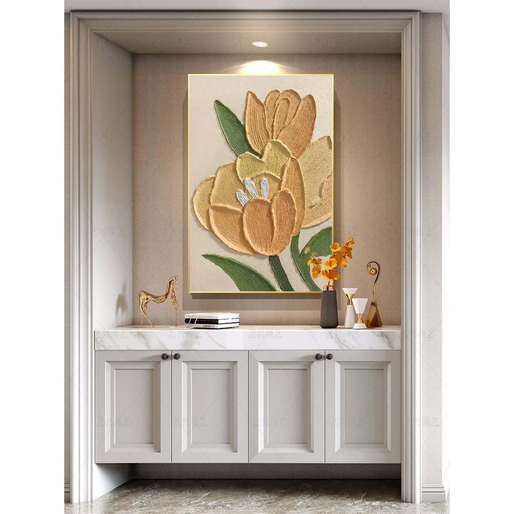 Wallart Textured Floral Canvas Art