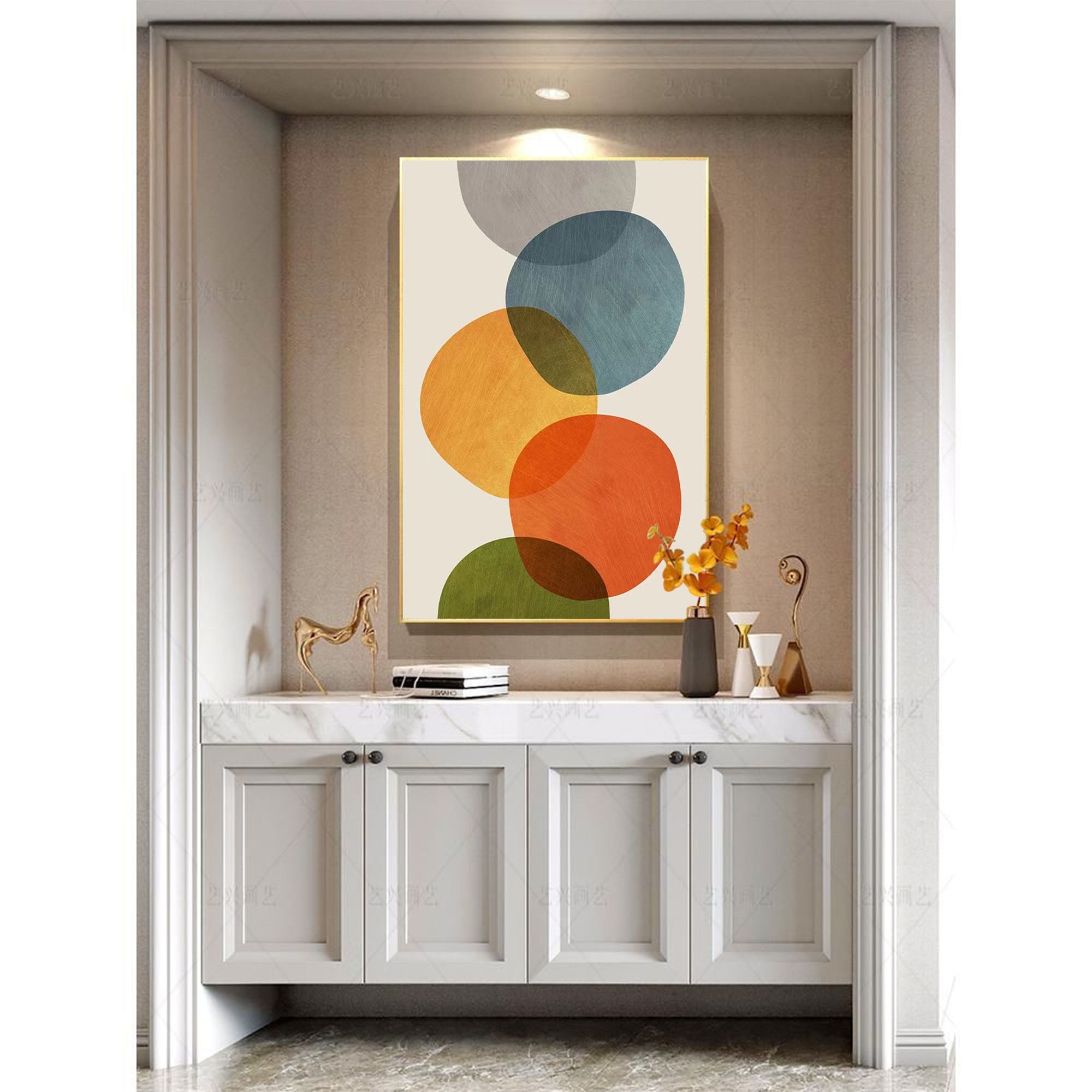 Wallart Overlapping Shapes: Earthy Abstract Flow