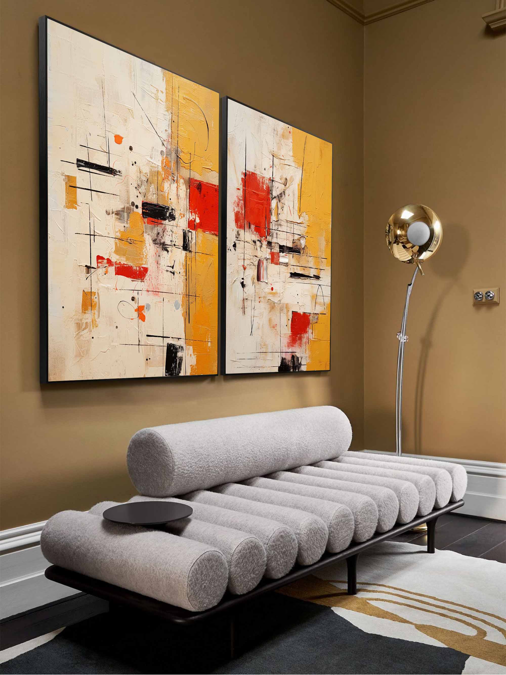 Wallart Geometric Abstract Art Duo Set