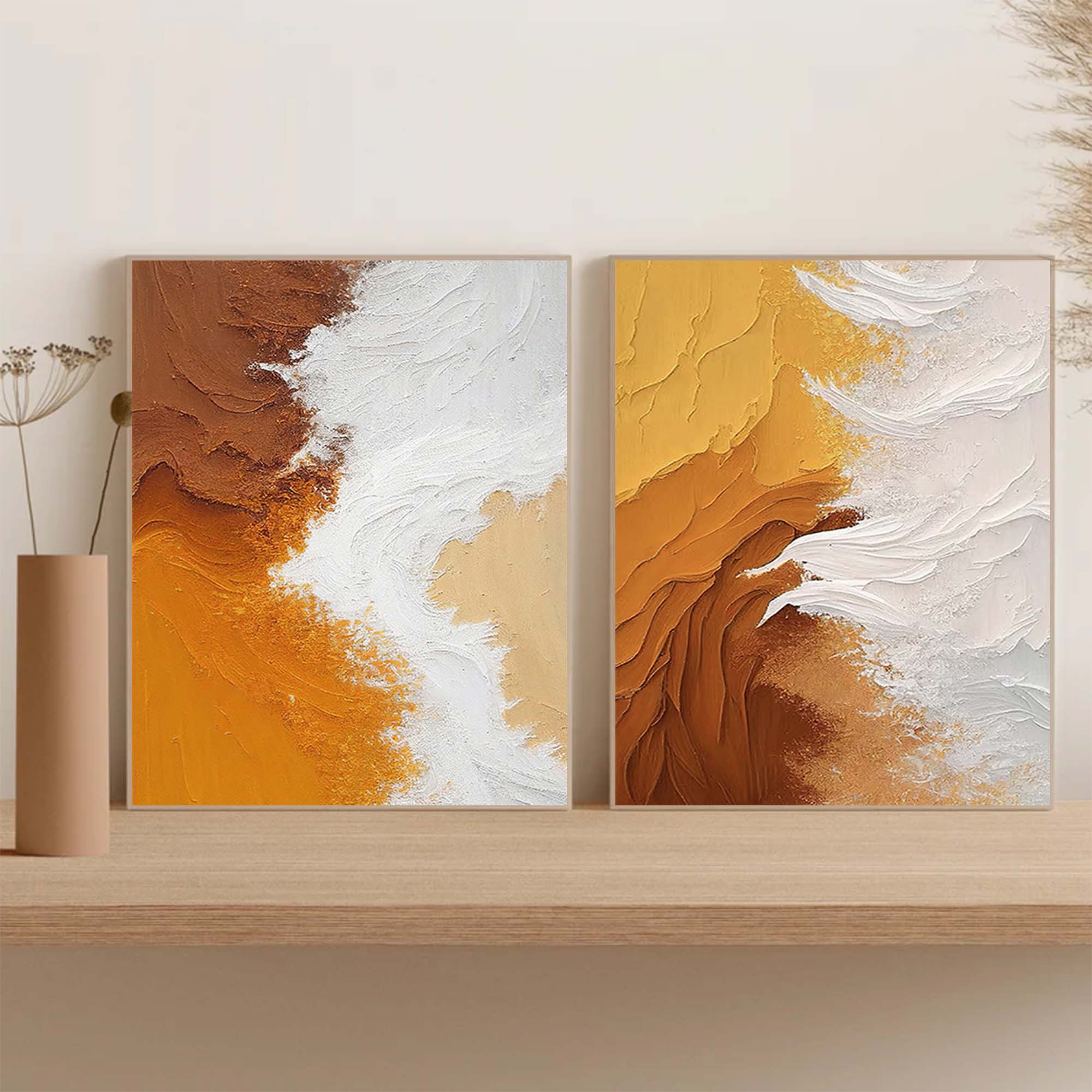 Wallart Earth Tones Textured Art Set