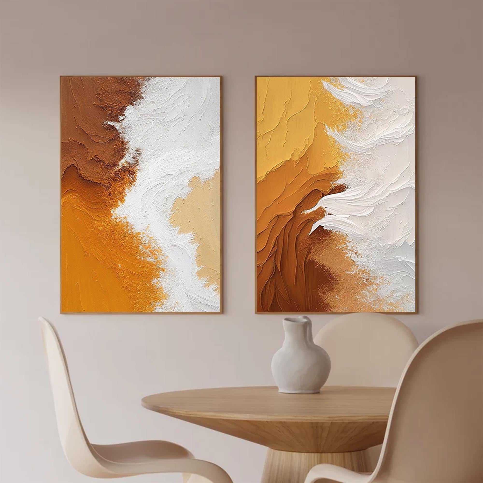 Wallart Earth Tones Textured Art Set