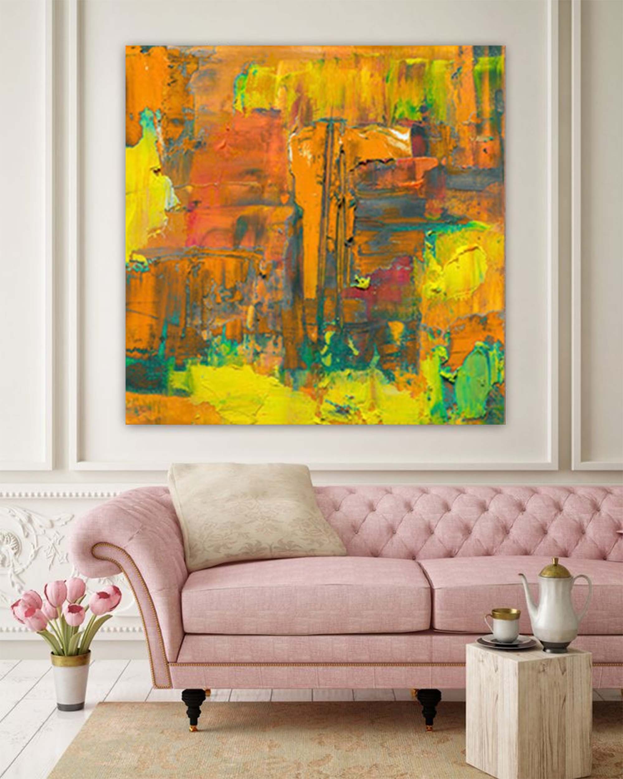 Wallart Vibrant Abstract Textured Canvas