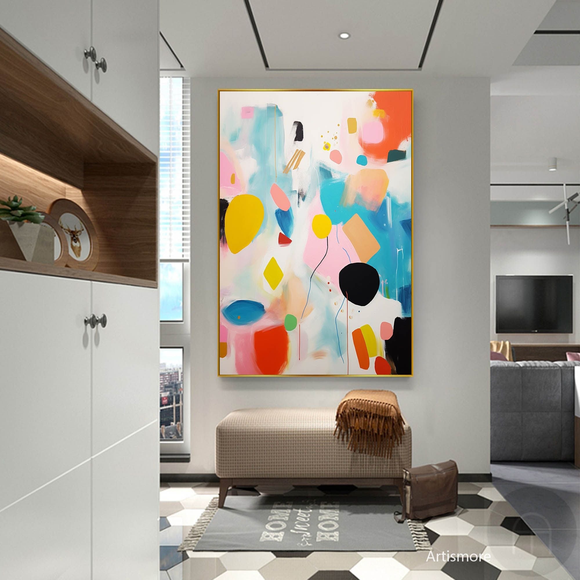 Wallart Playful Geometric Abstract Art