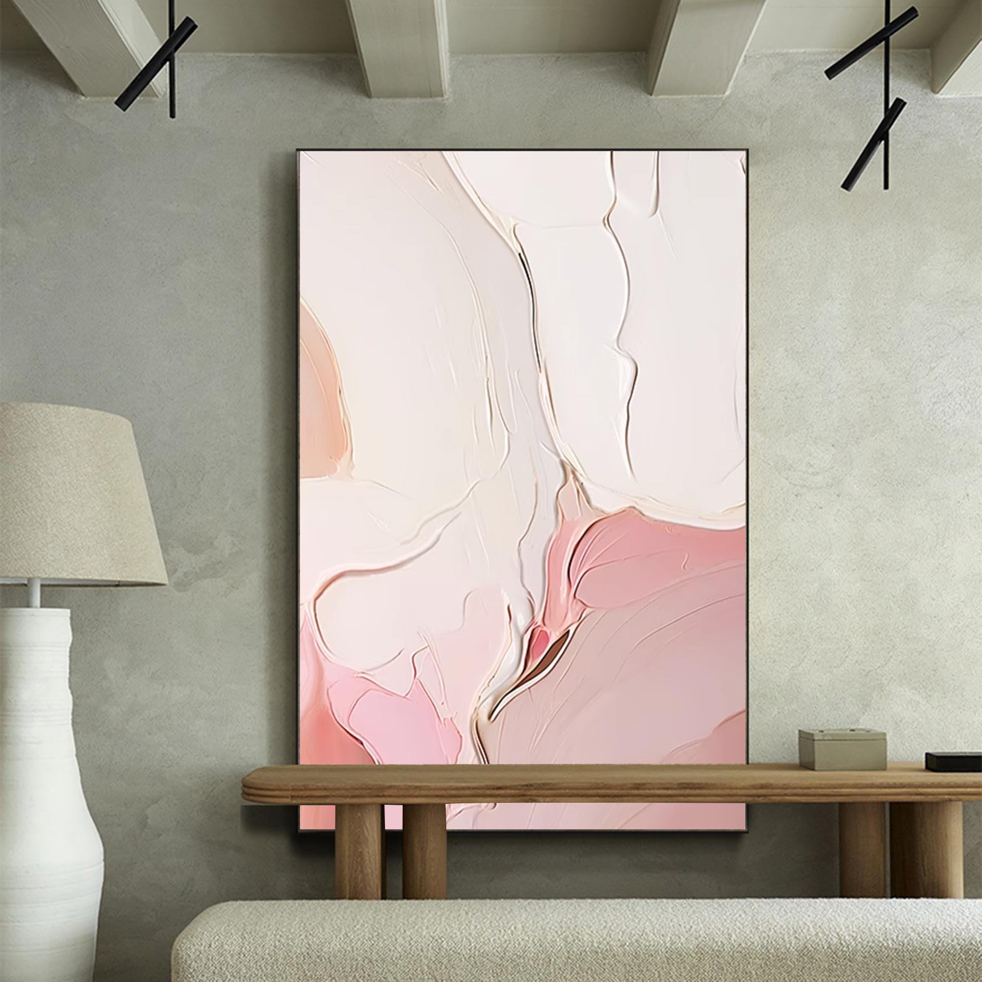 Wallart Soft Blush Textured Minimalist Art