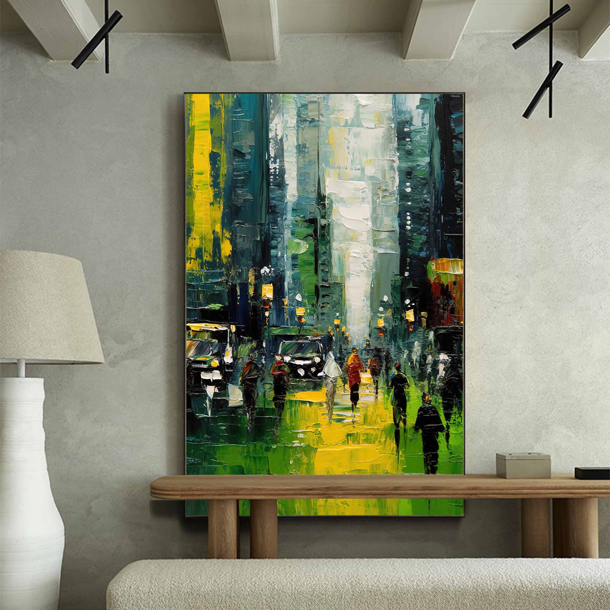 Wallart Urban Evening Walk Oil Painting