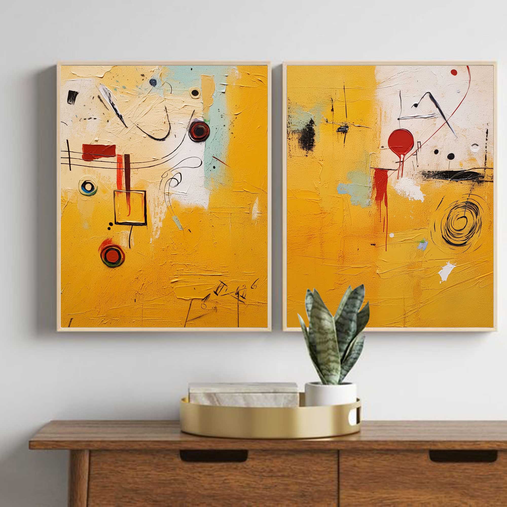 Wallart Vibrant Geometric Abstract Art