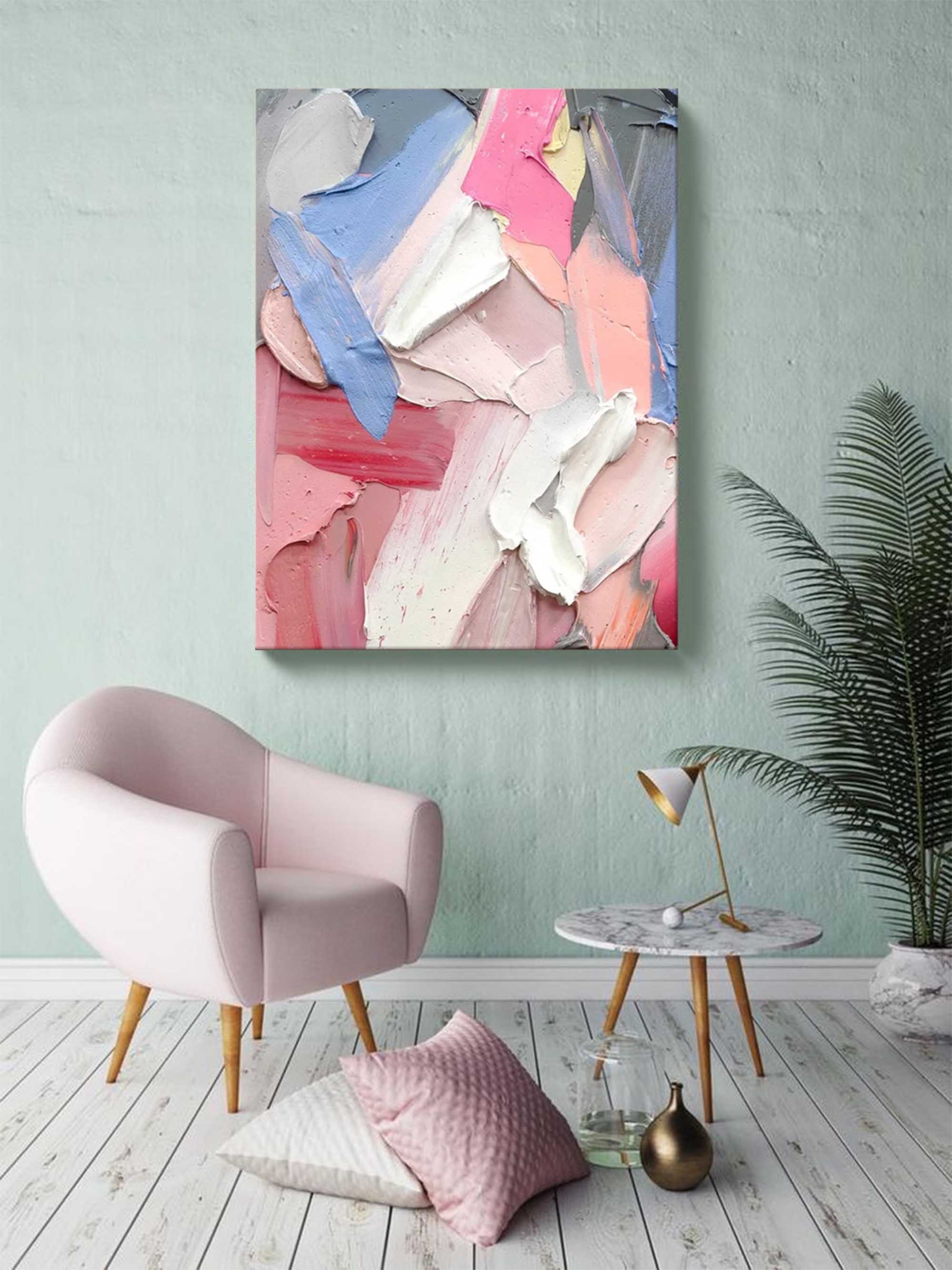 Wallart Textured Abstract Palette Knife Canvas Art