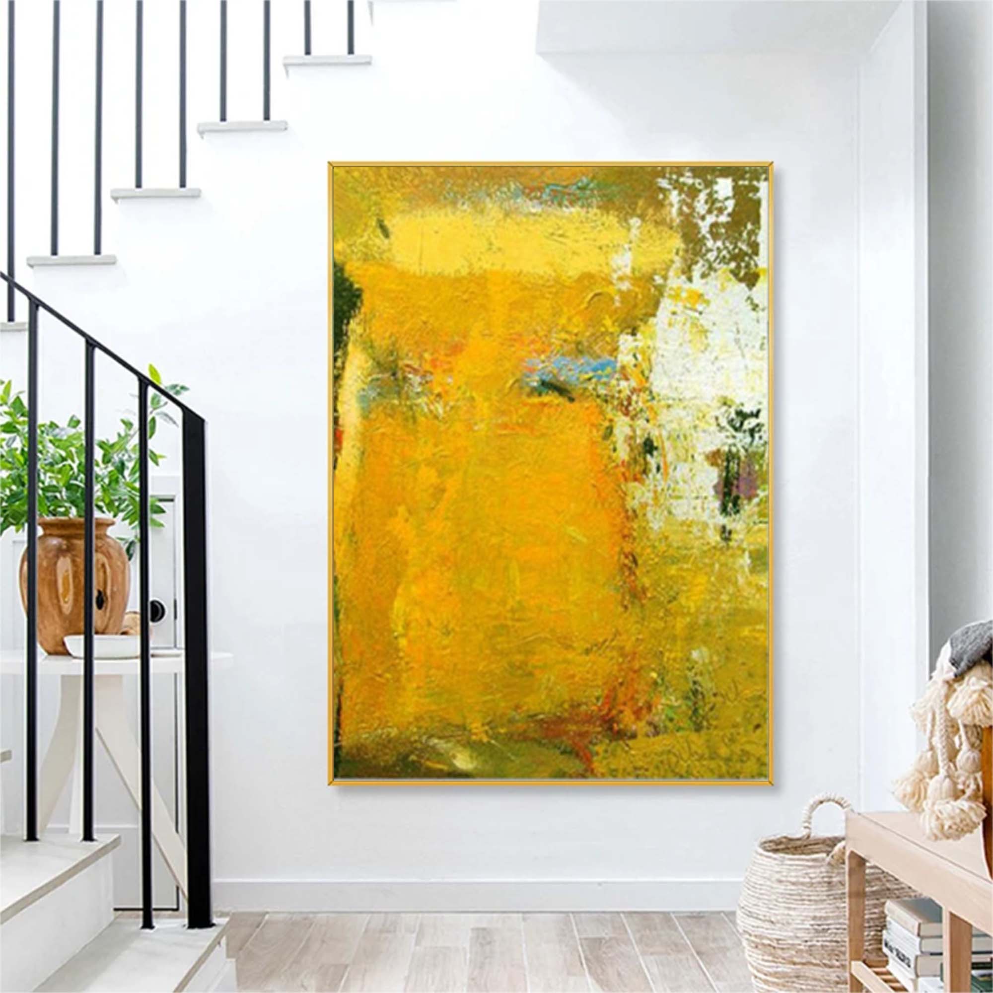 Wallart Golden Abstract Textured Canvas