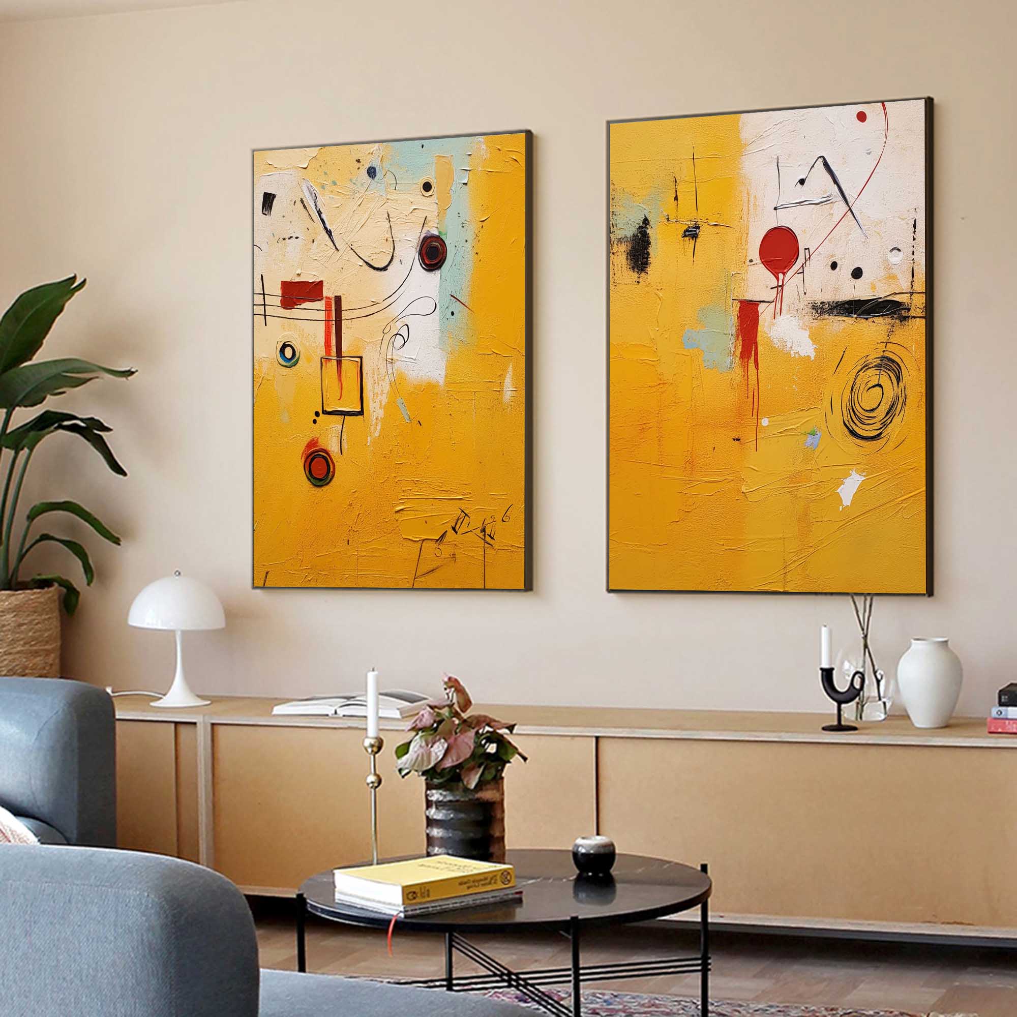 Wallart Vibrant Geometric Abstract Art